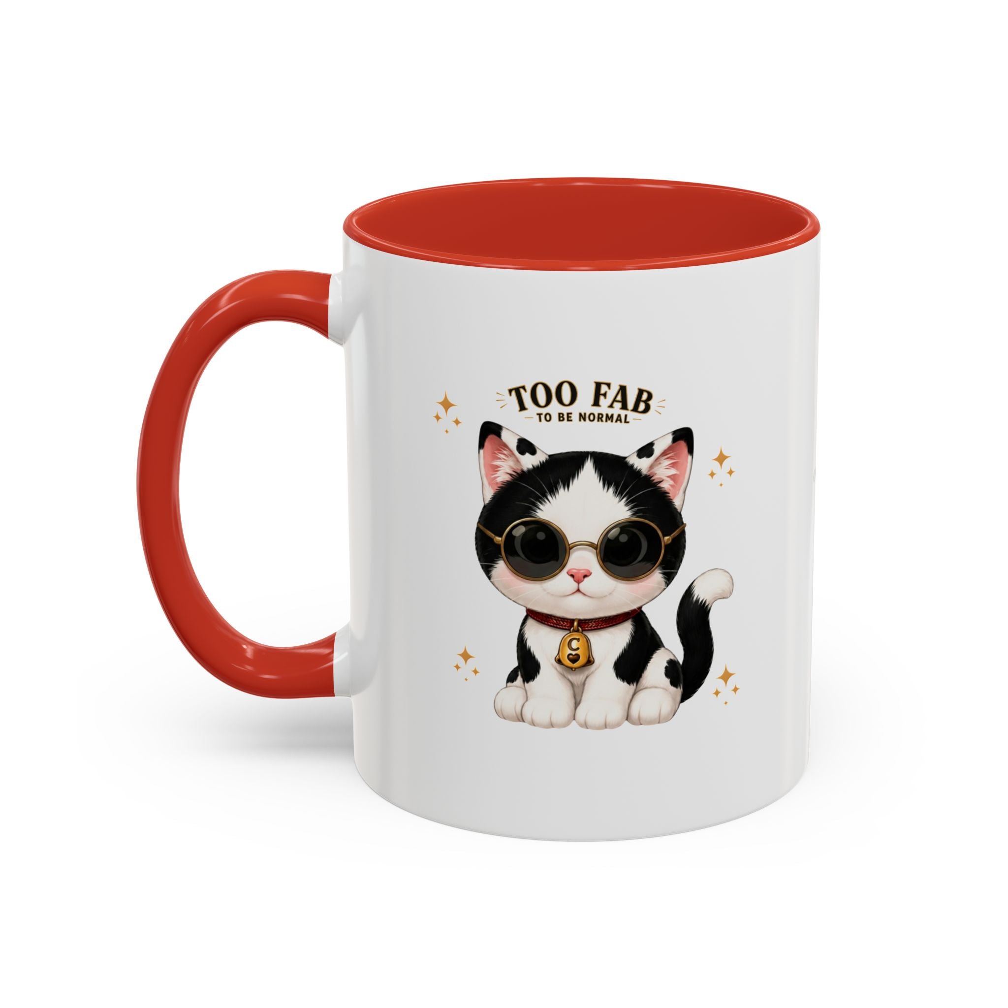 "Too Fab to be Normal Cat Mug | Funny Tuxedo Cat Coffee Mug | Cowmeow & Co"
