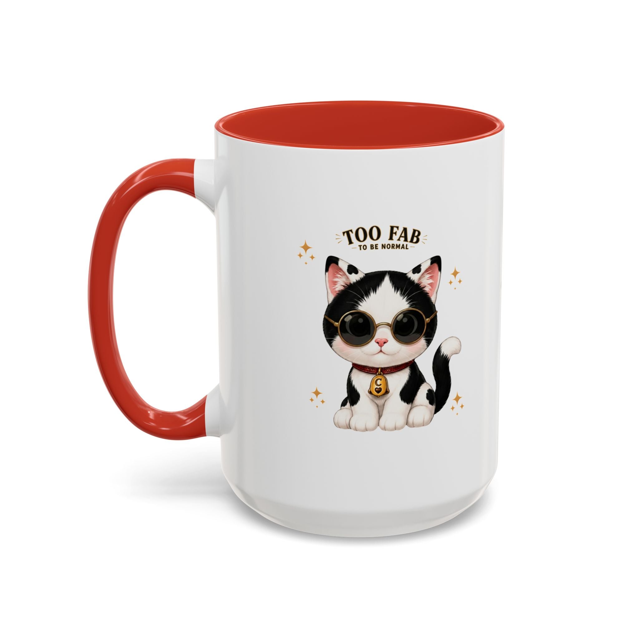 "Too Fab to be Normal Cat Mug | Funny Tuxedo Cat Coffee Mug | Cowmeow & Co"