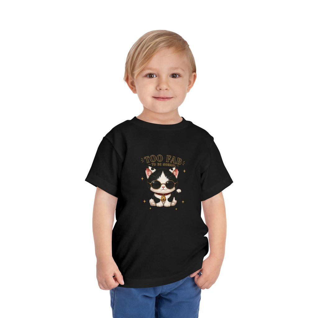 Funny Cat Toddler T-Shirt | Cute Tuxedo Cat Tee | Too Fab to Be Normal | Cowmeow & Co