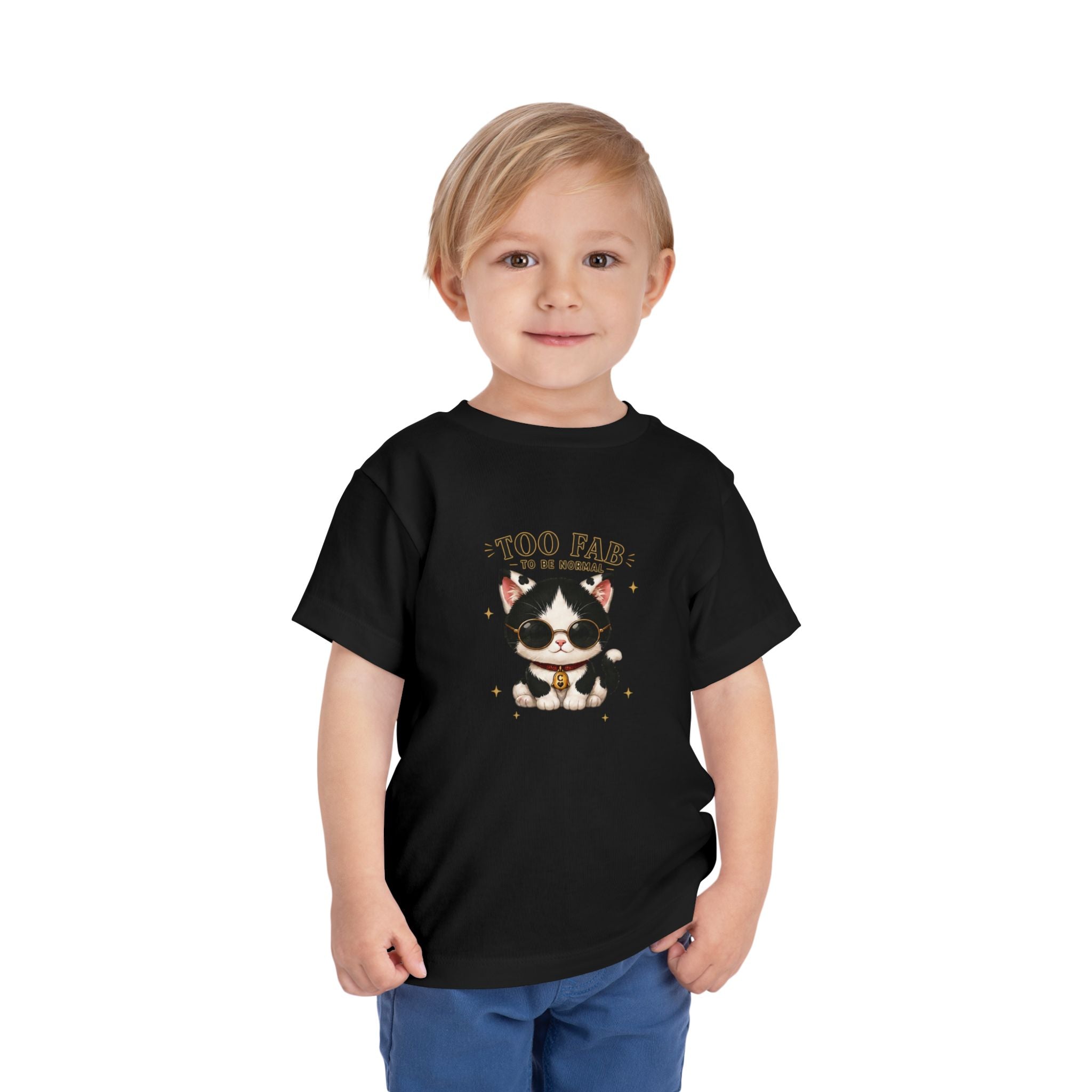 Funny Cat Toddler T-Shirt | Cute Tuxedo Cat Tee | Too Fab to Be Normal | Cowmeow & Co