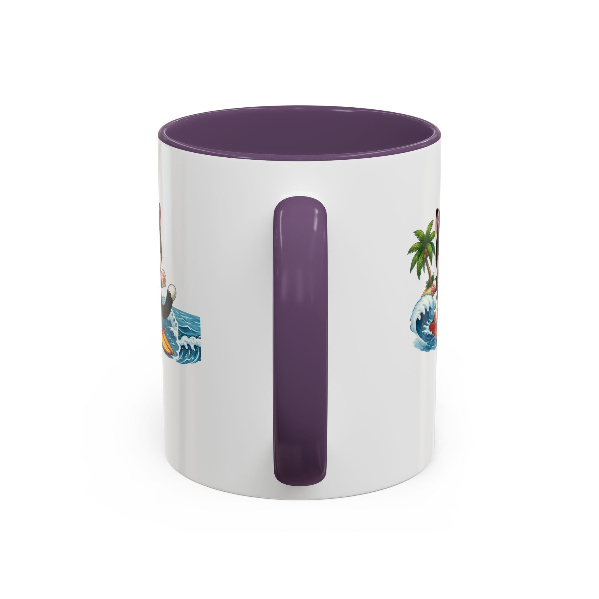 Surfing Cat Summer Coffee Mug | Cute Beach Cat Mug | Cowmeow & Co