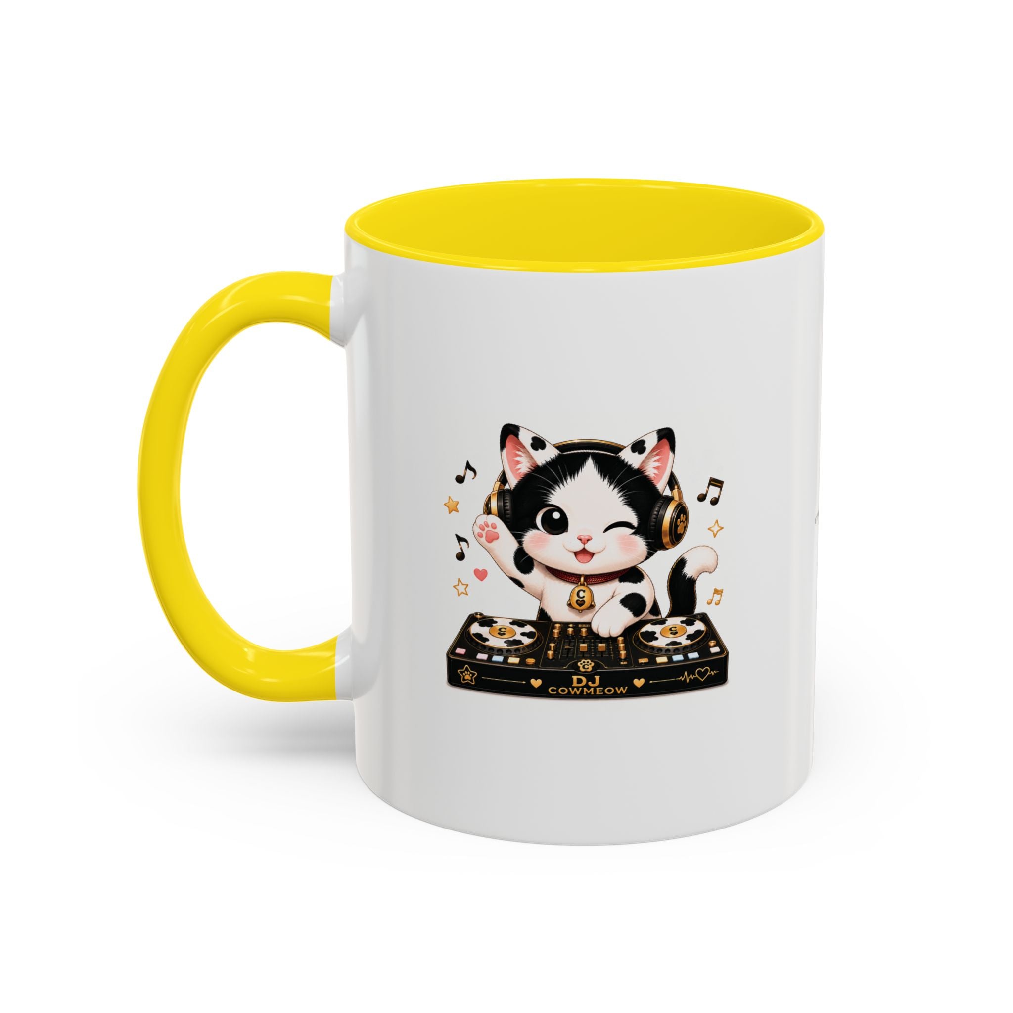 DJ Cat Coffee Mug | Funny Tuxedo Cat Gift | Cowmeow & Co