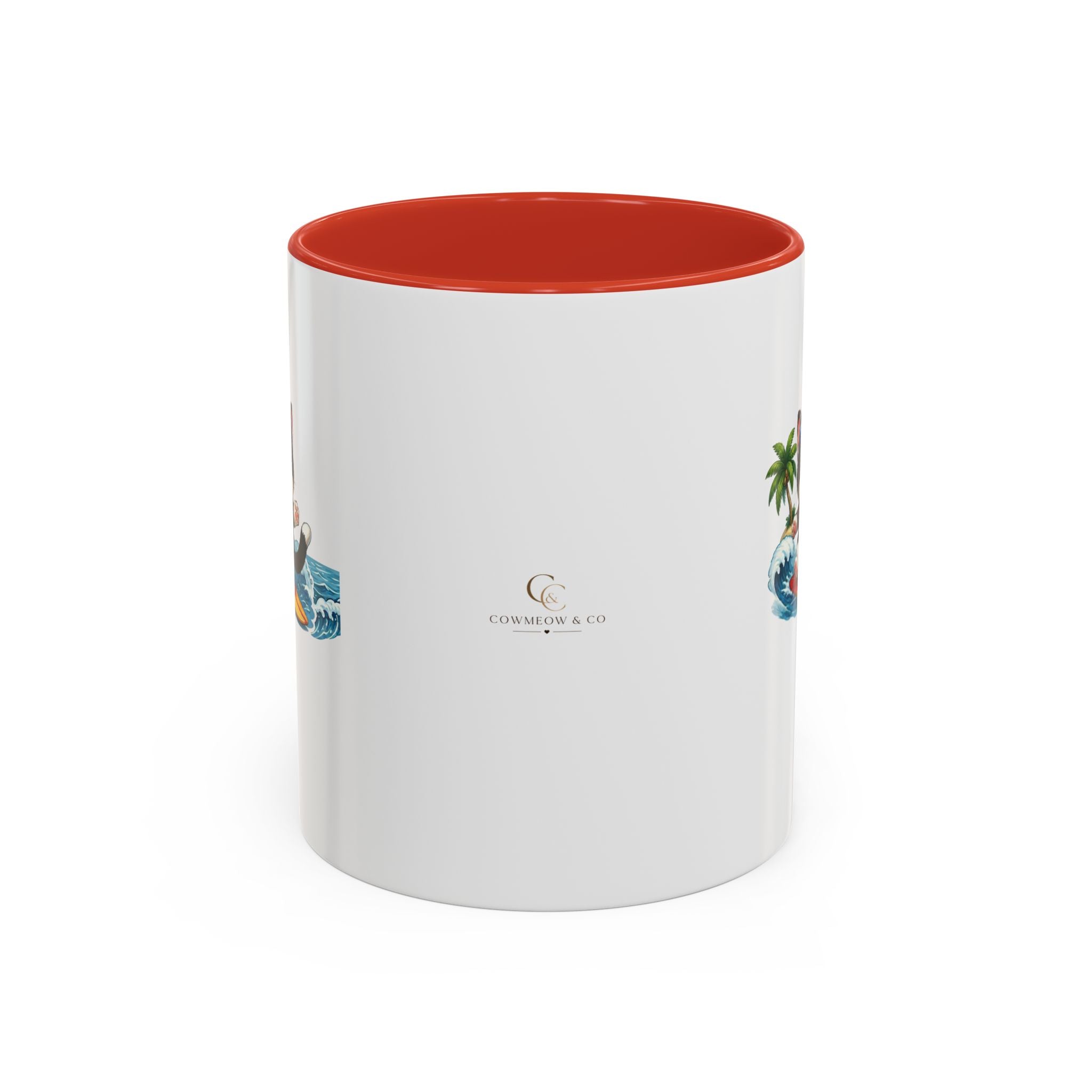 Surfing Cat Summer Coffee Mug | Cute Beach Cat Mug | Cowmeow & Co