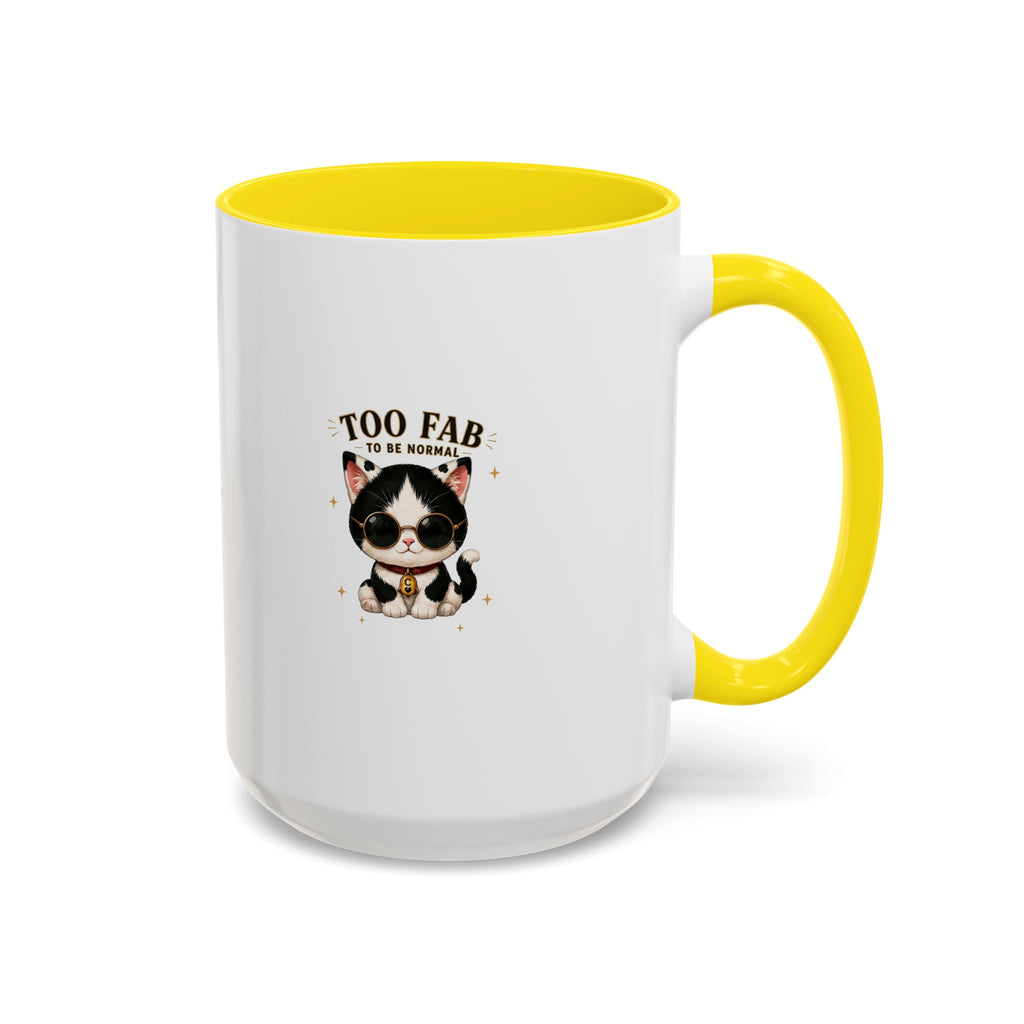 "Too Fab to be Normal Cat Mug | Funny Tuxedo Cat Coffee Mug | Cowmeow & Co"
