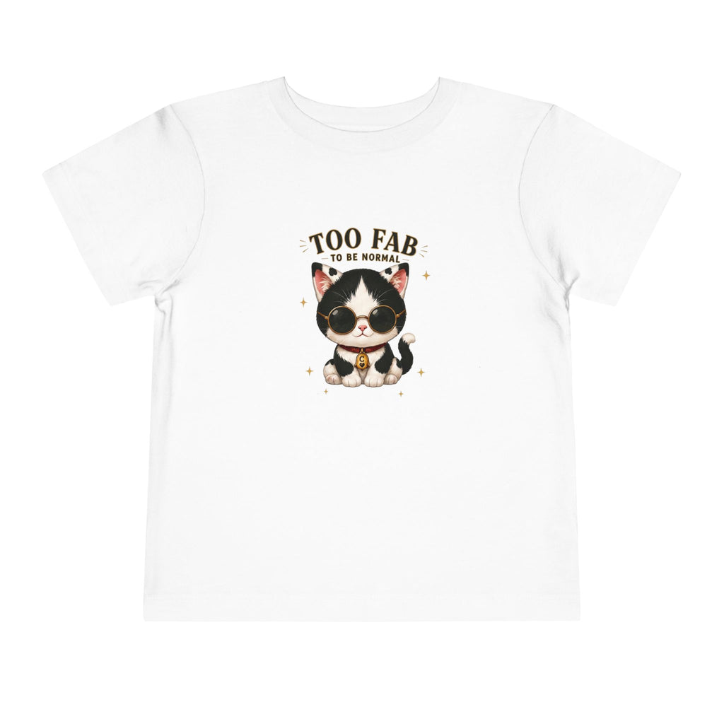 Too Fab to Be Normal Toddler T-Shirt | Cute Tuxedo Cat Tee| Cowmeow & Co