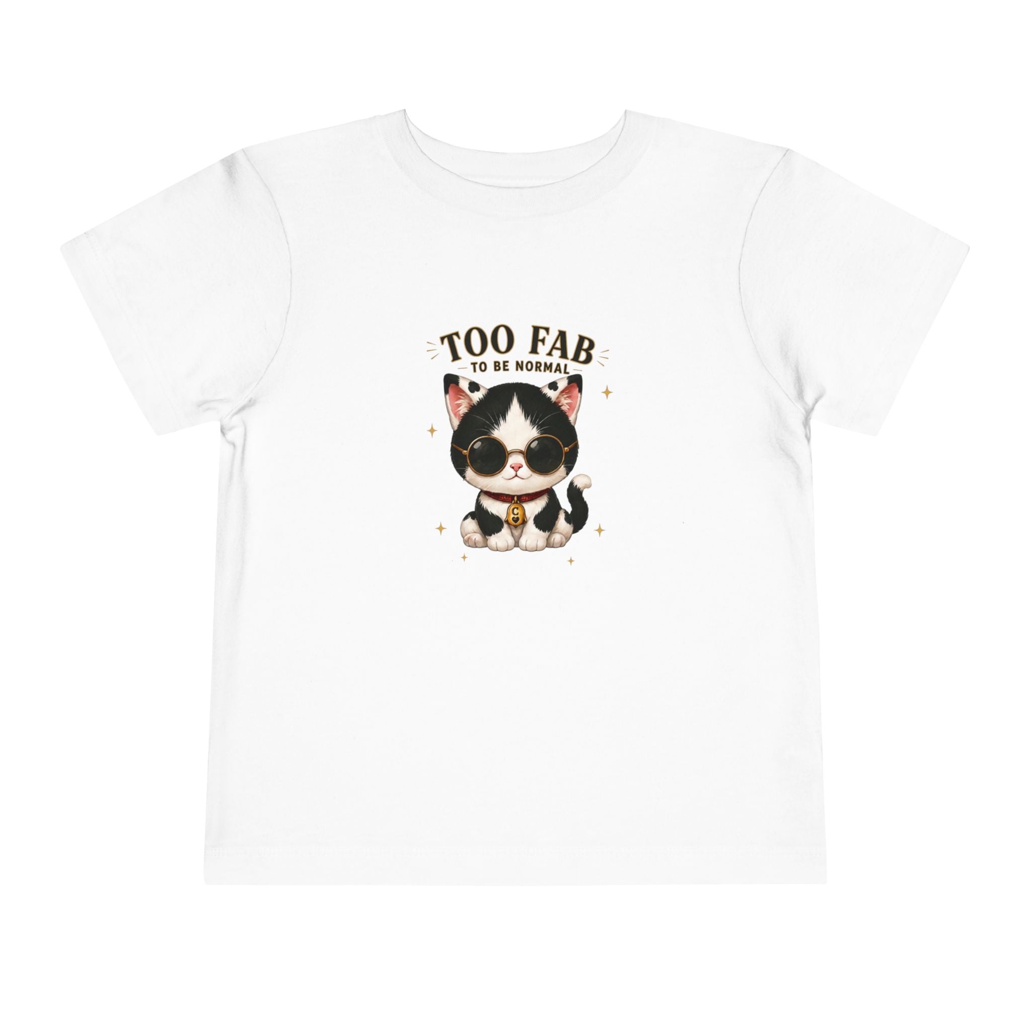 Too Fab to Be Normal Toddler T-Shirt | Cute Tuxedo Cat Tee| Cowmeow & Co