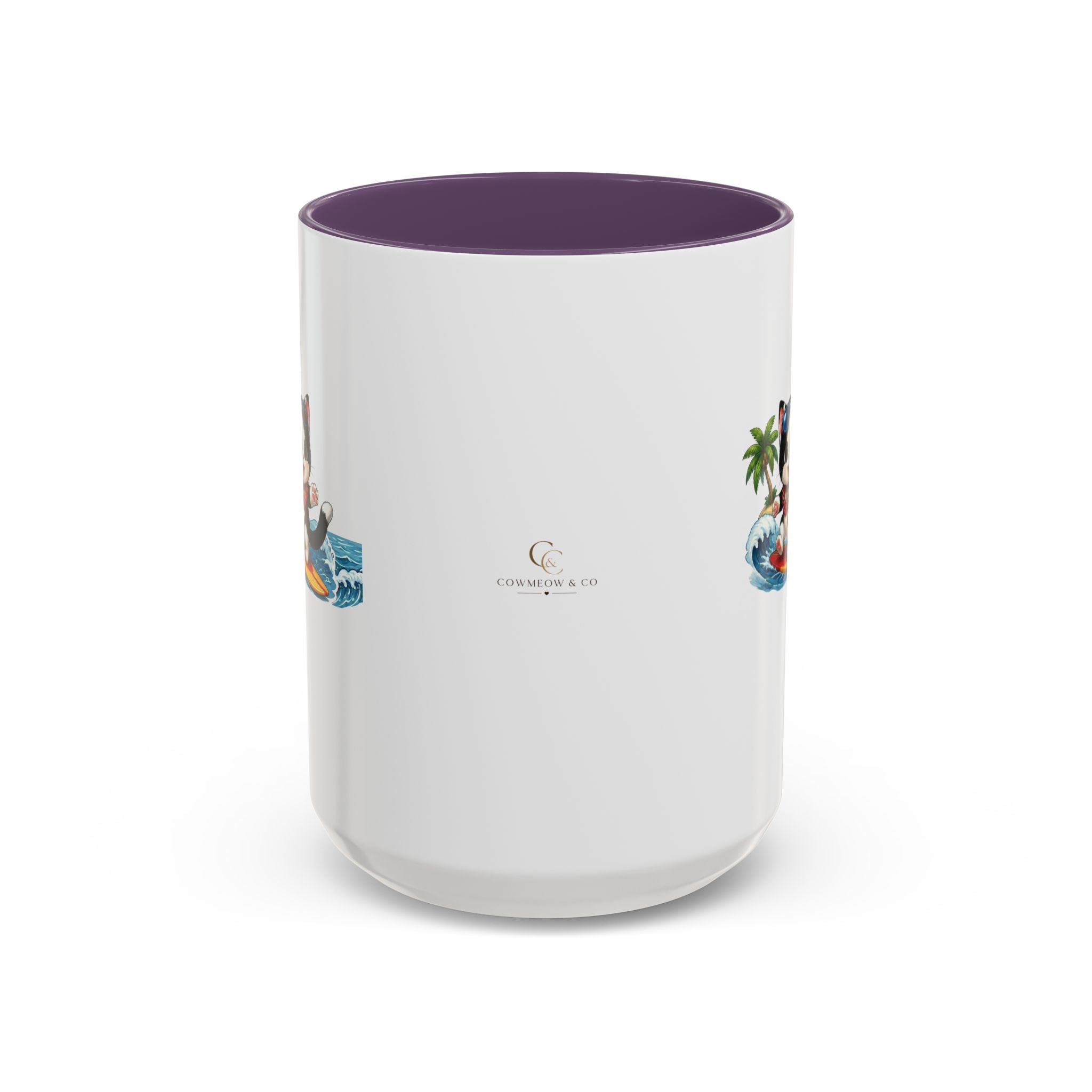 Surfing Cat Summer Coffee Mug | Cute Beach Cat Mug | Cowmeow & Co