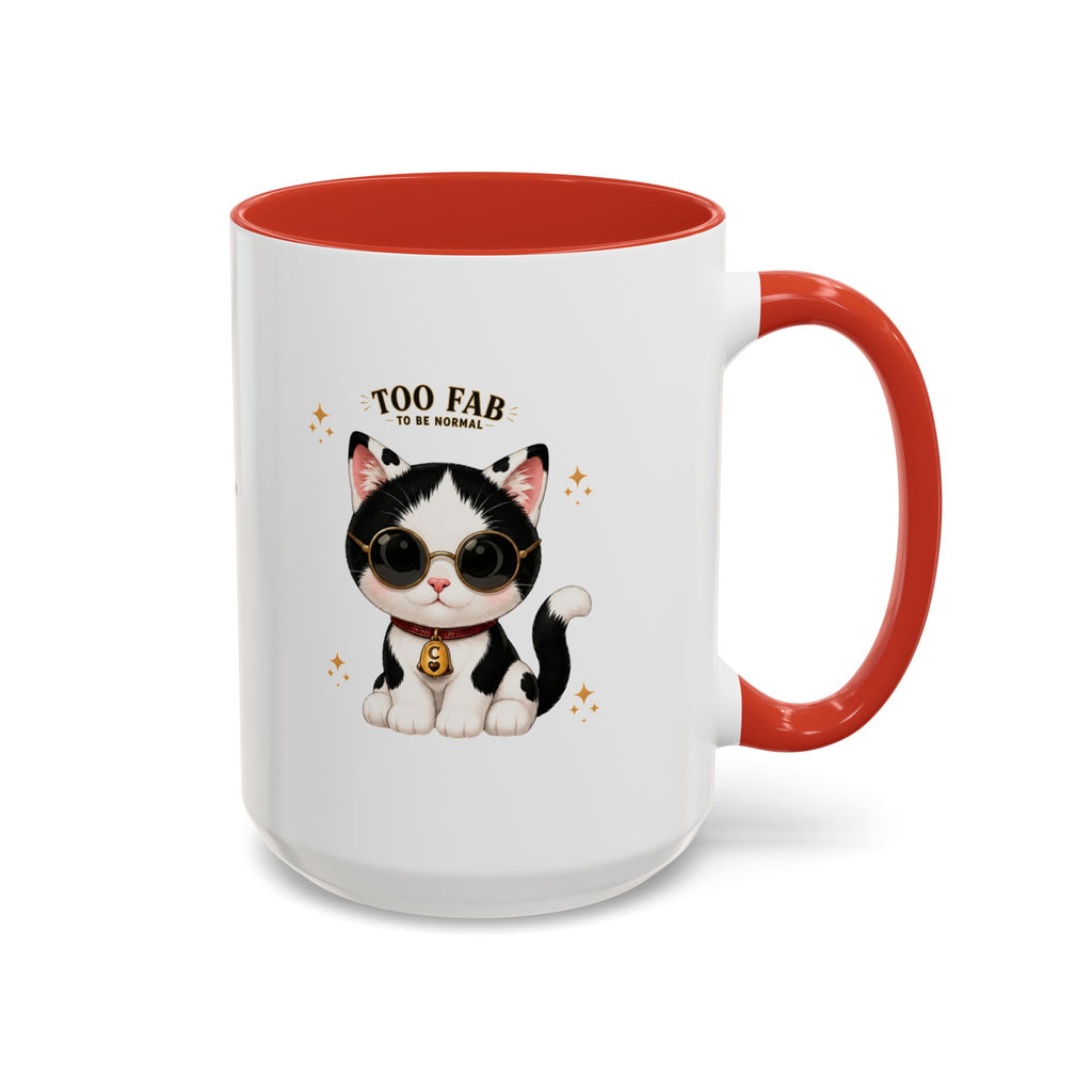 "Too Fab to be Normal Cat Mug | Funny Tuxedo Cat Coffee Mug | Cowmeow & Co"