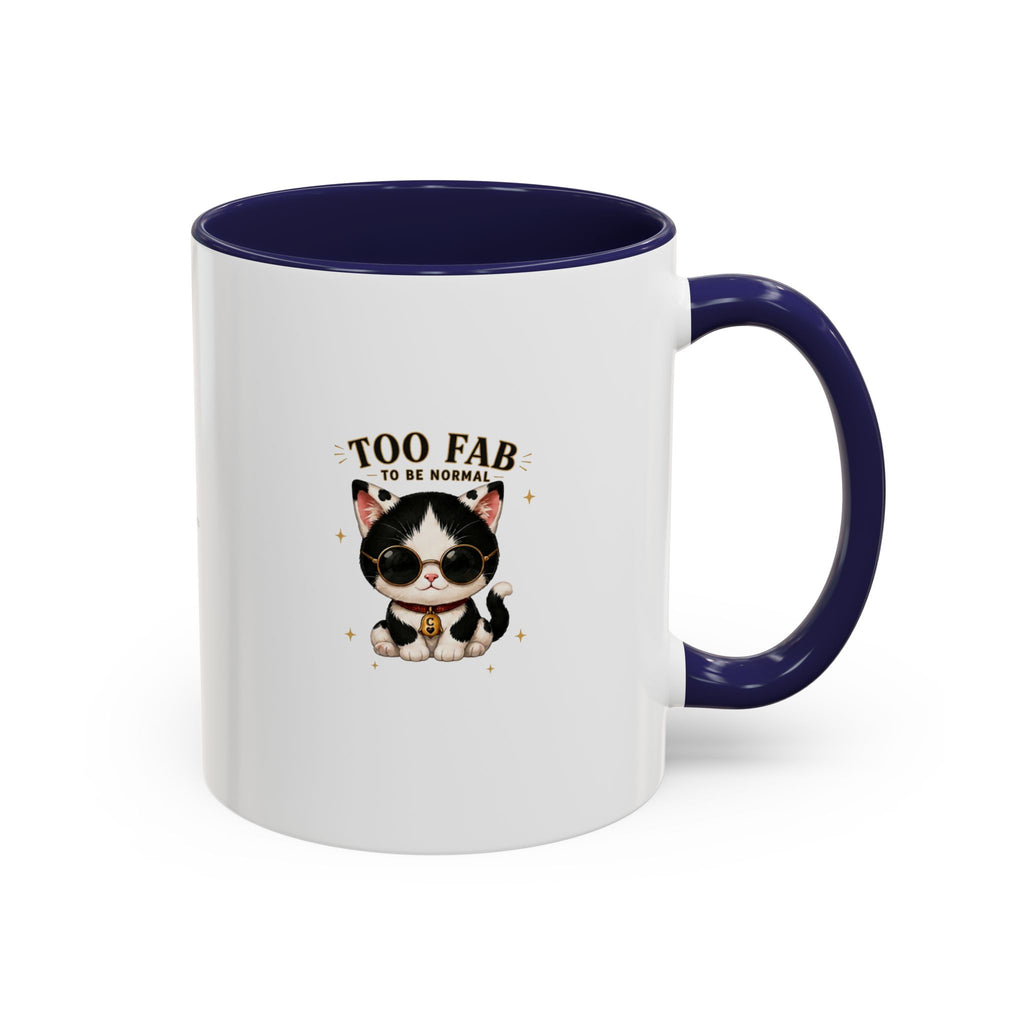 "Too Fab to be Normal Cat Mug | Funny Tuxedo Cat Coffee Mug | Cowmeow & Co"