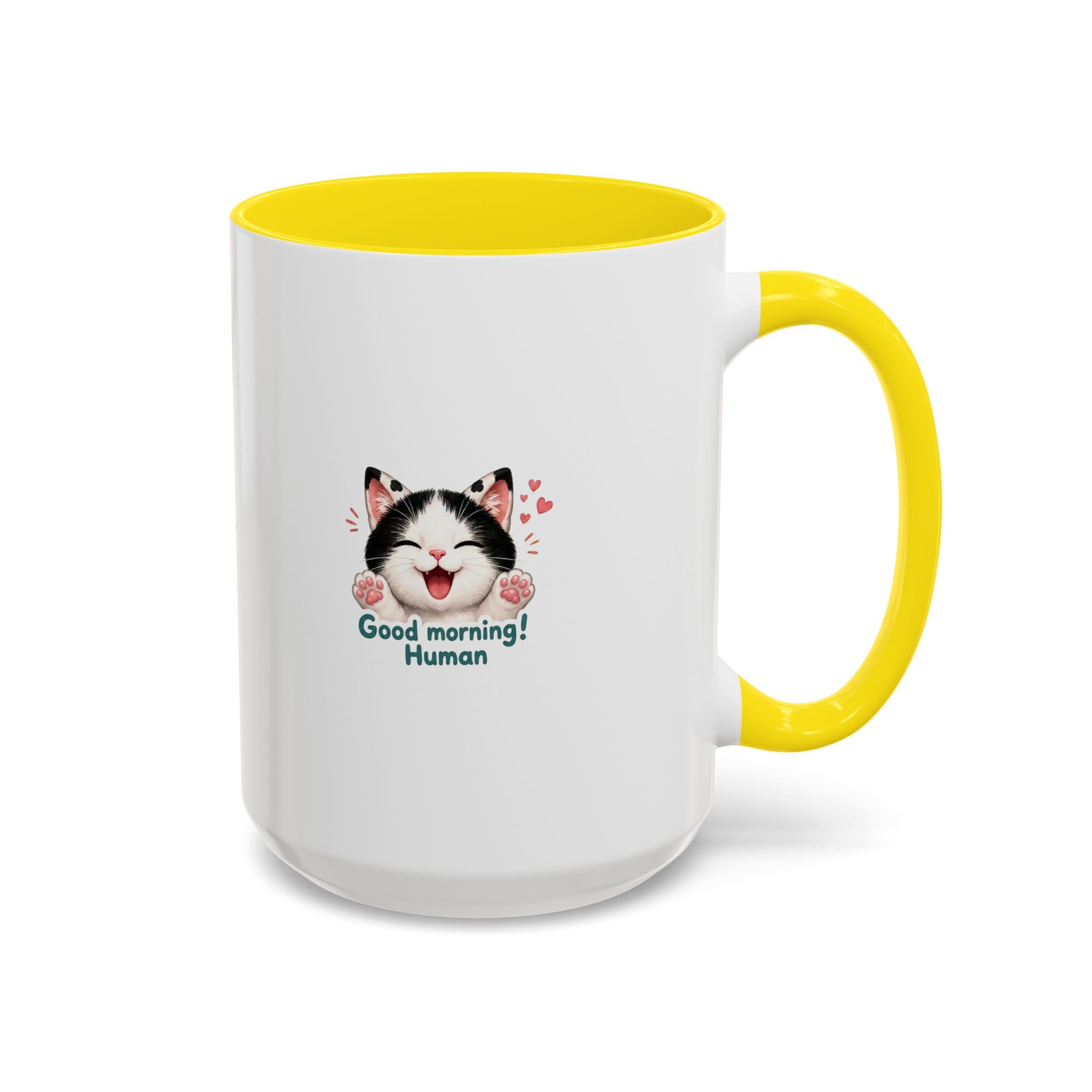 Good Morning, Human! —  Cute Tuxedo Cat Coffee Mug, Cowmeow & Co