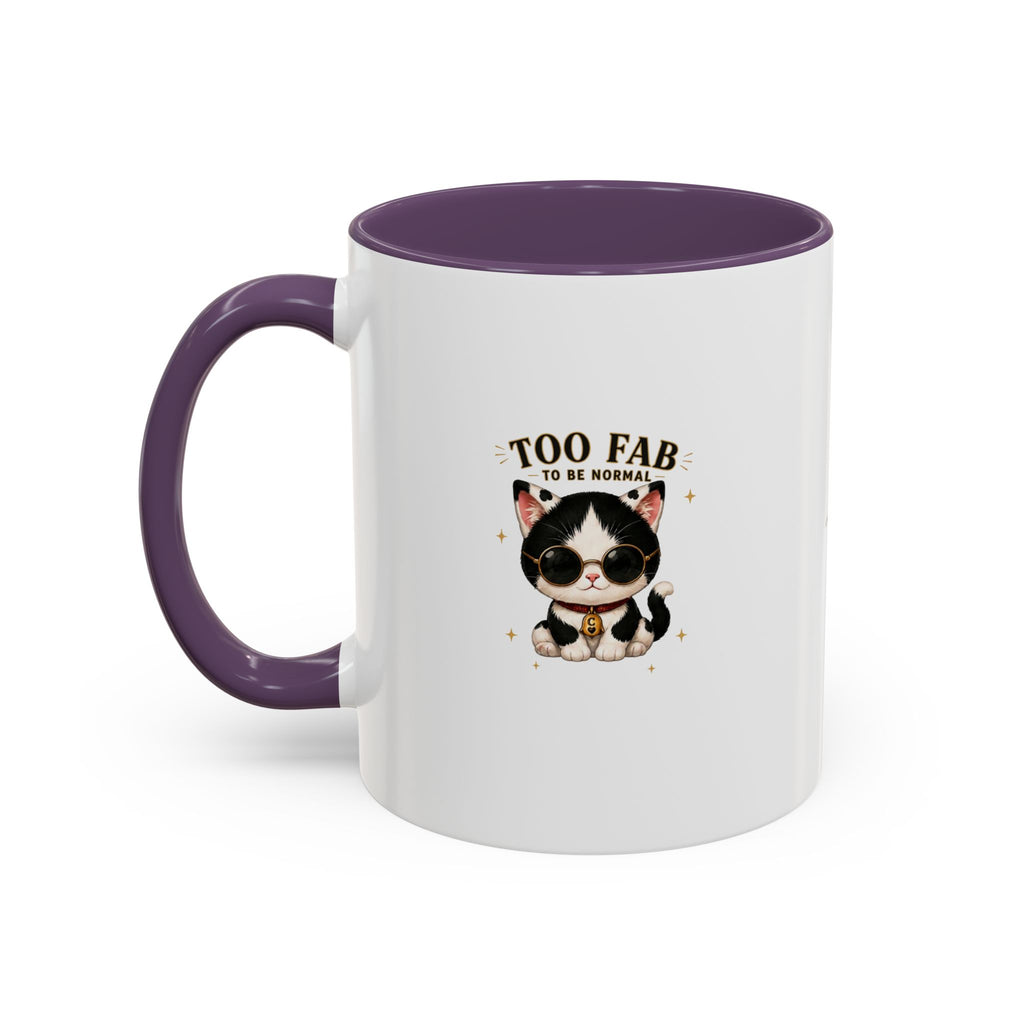 "Too Fab to be Normal Cat Mug | Funny Tuxedo Cat Coffee Mug | Cowmeow & Co"