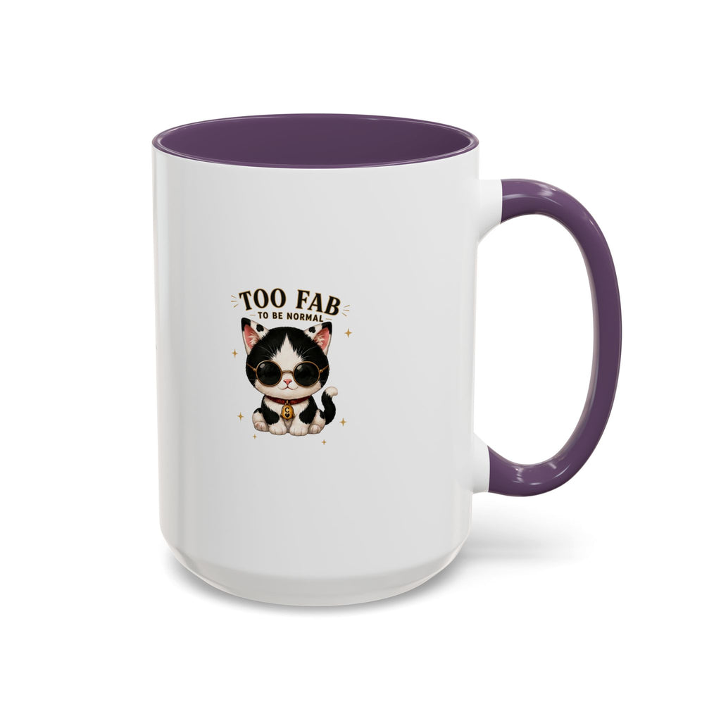 "Too Fab to be Normal Cat Mug | Funny Tuxedo Cat Coffee Mug | Cowmeow & Co"