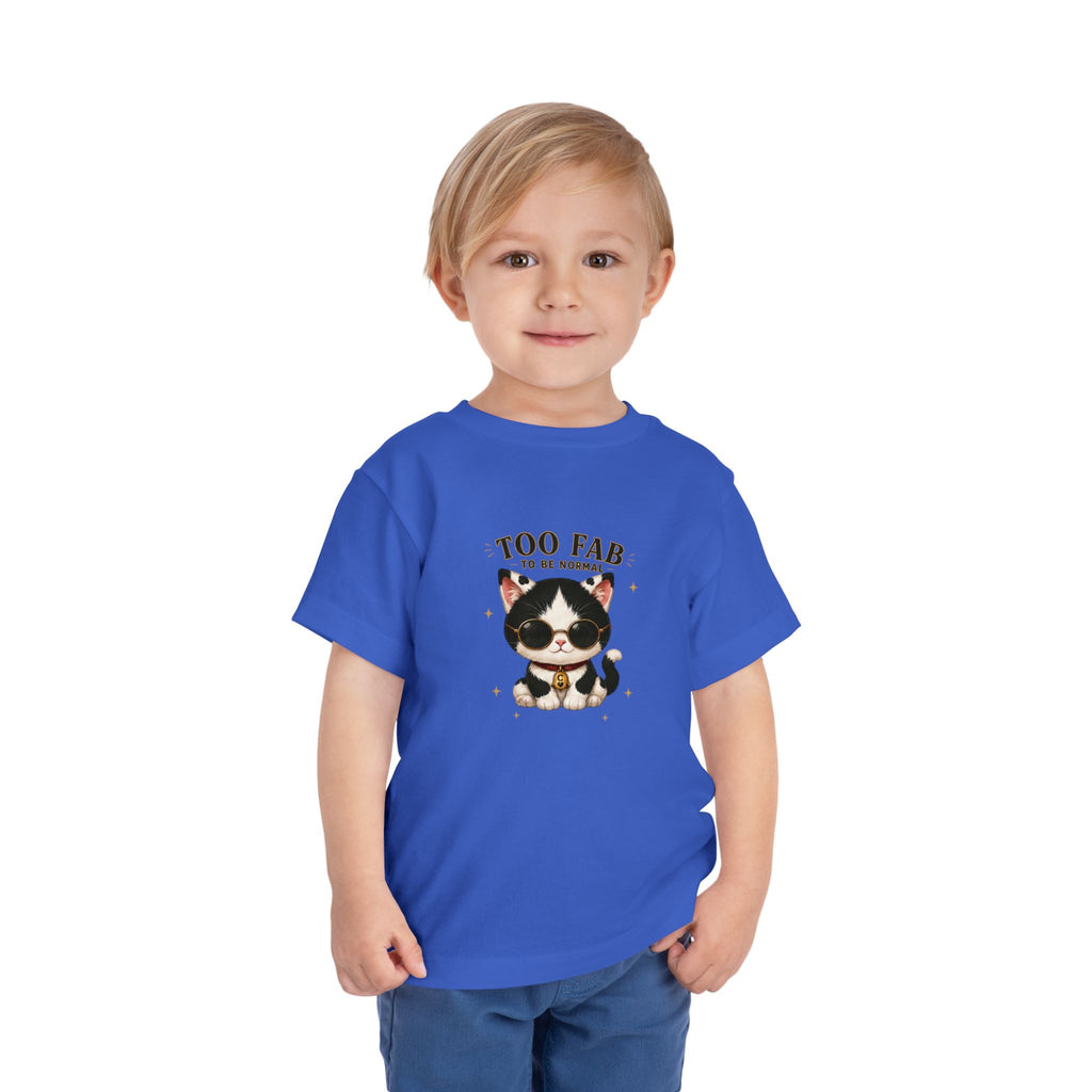 Funny Cat Toddler T-Shirt | Cute Tuxedo Cat Tee | Too Fab to Be Normal | Cowmeow & Co
