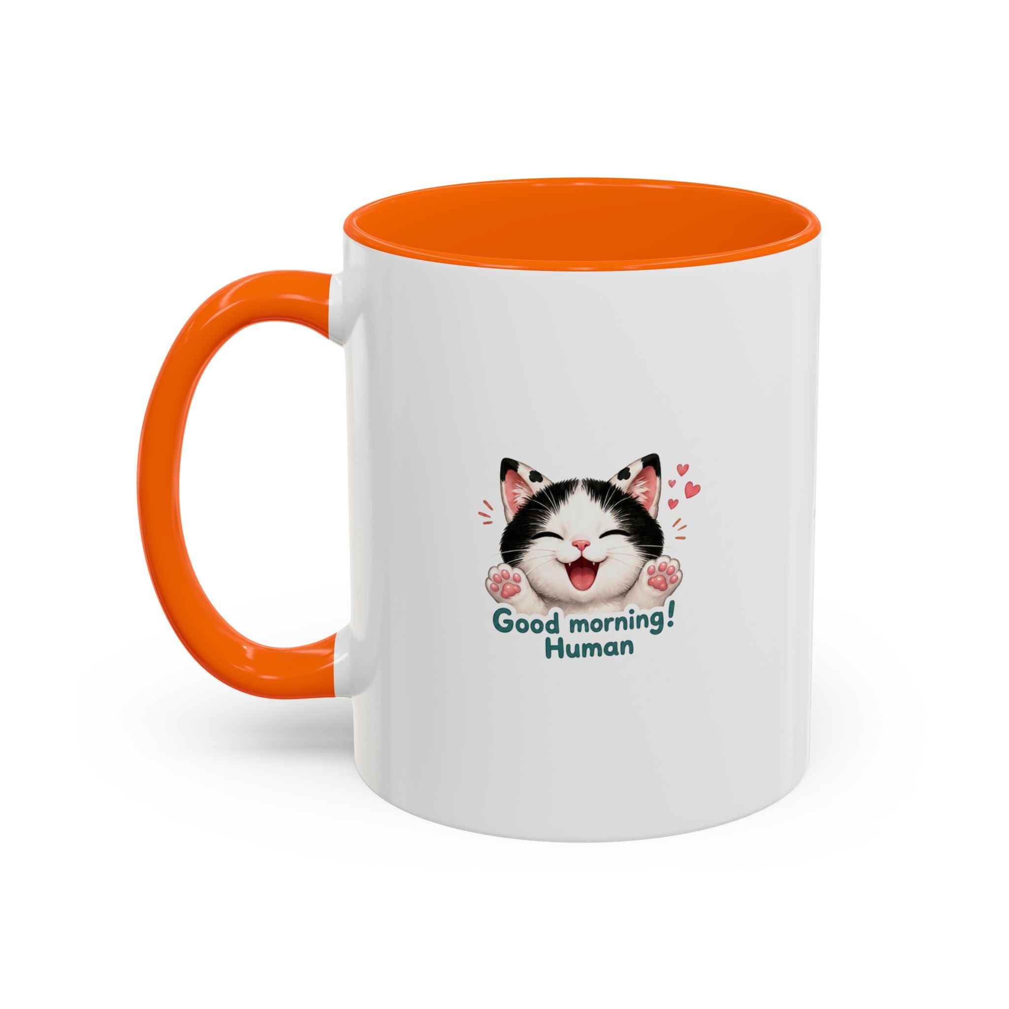 Good Morning, Human! —  Cute Tuxedo Cat Coffee Mug, Cowmeow & Co