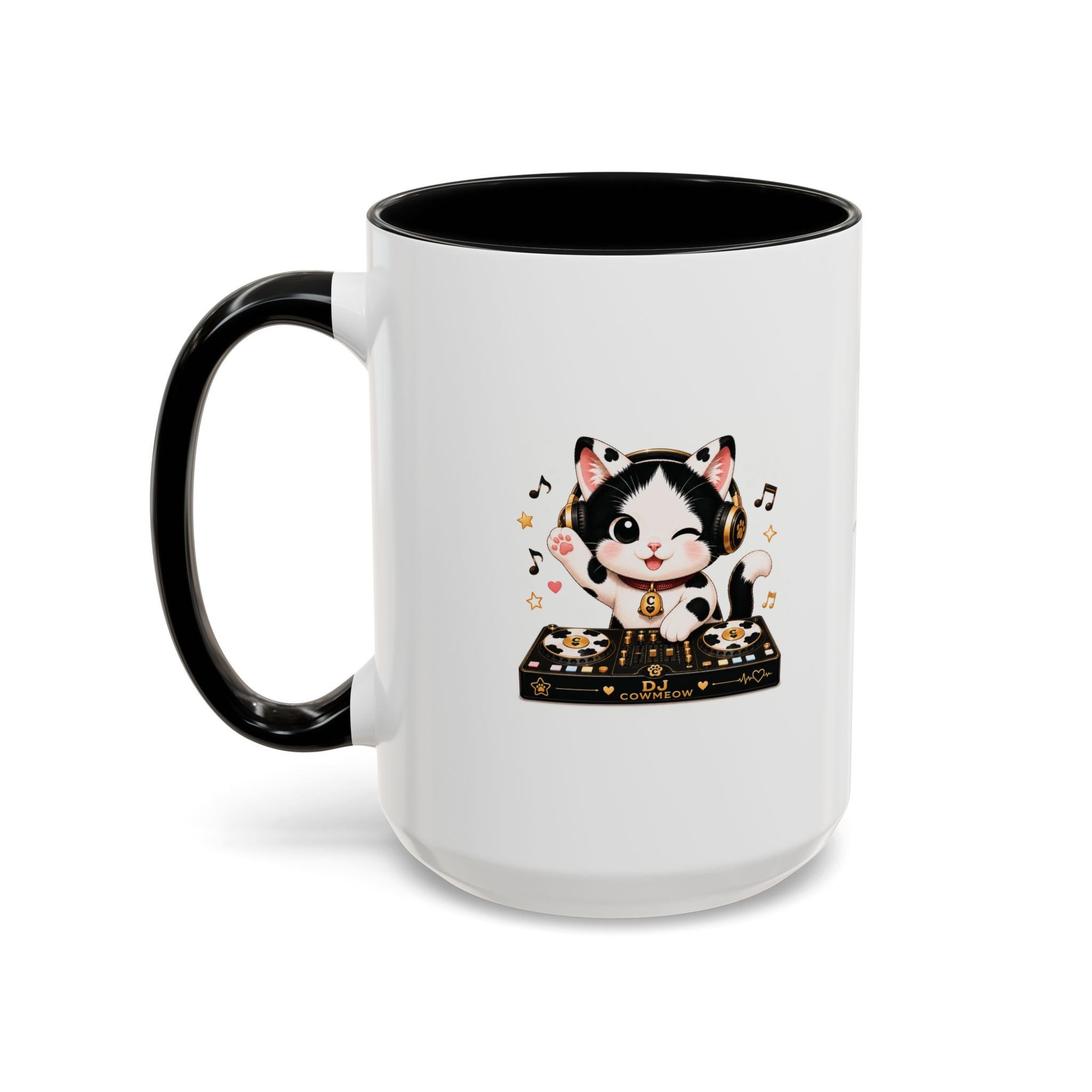 DJ Cat Coffee Mug | Funny Tuxedo Cat Gift | Cowmeow & Co