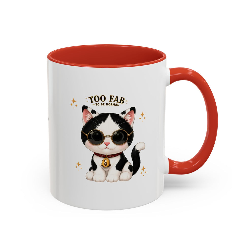 "Too Fab to be Normal Cat Mug | Funny Tuxedo Cat Coffee Mug | Cowmeow & Co"