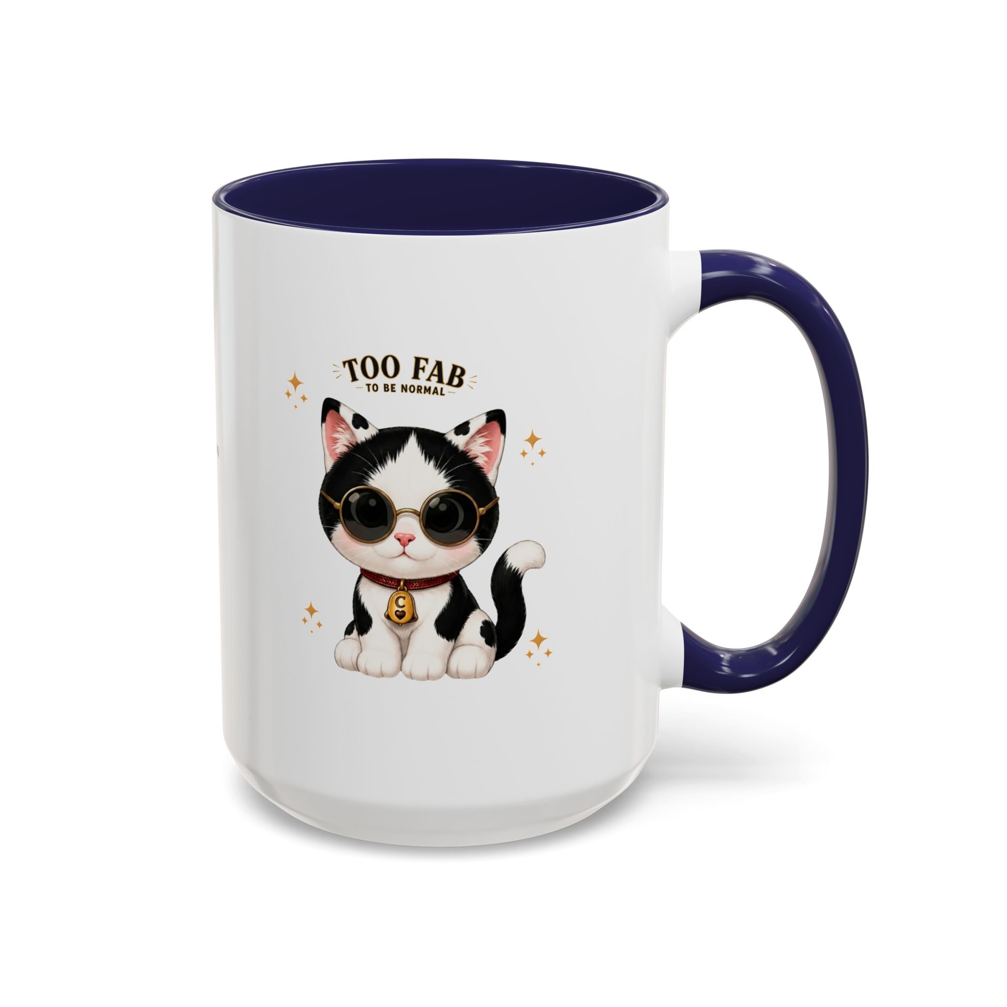 "Too Fab to be Normal Cat Mug | Funny Tuxedo Cat Coffee Mug | Cowmeow & Co"