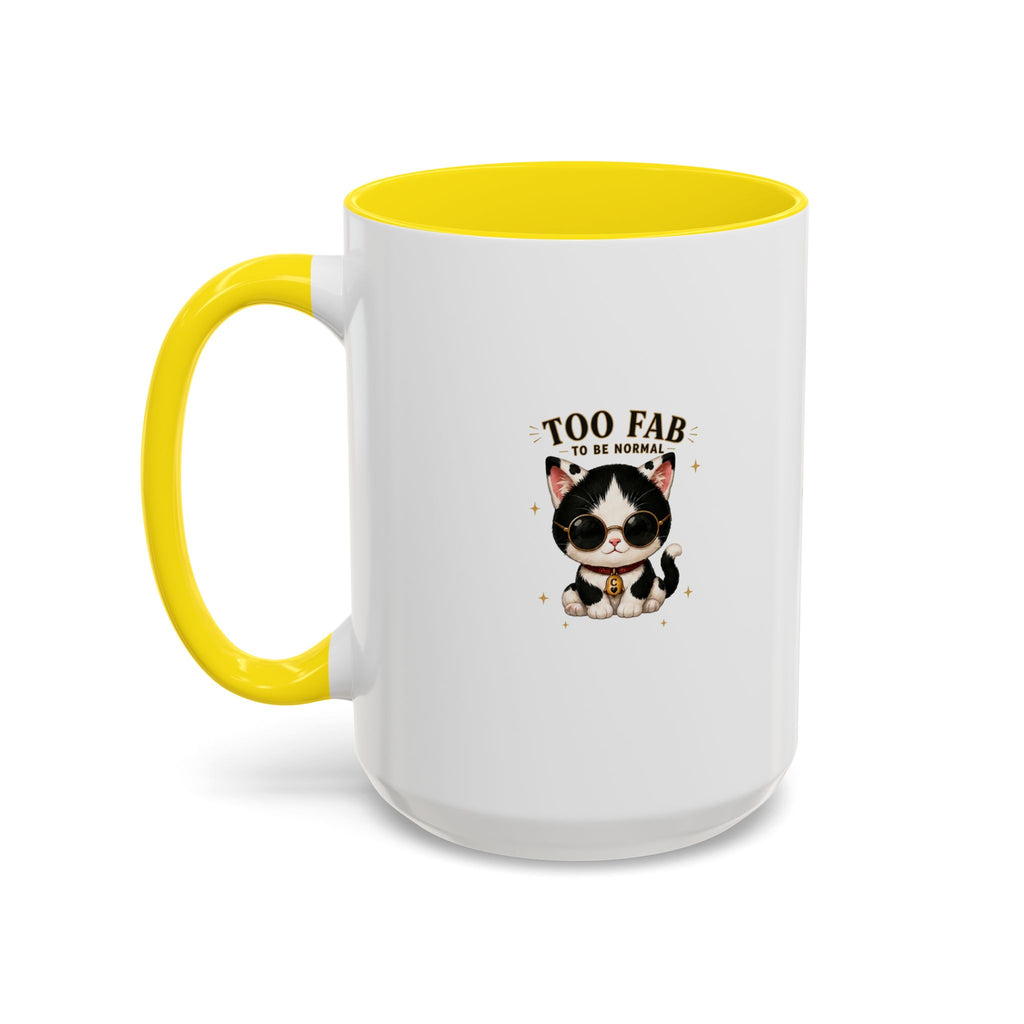 "Too Fab to be Normal Cat Mug | Funny Tuxedo Cat Coffee Mug | Cowmeow & Co"
