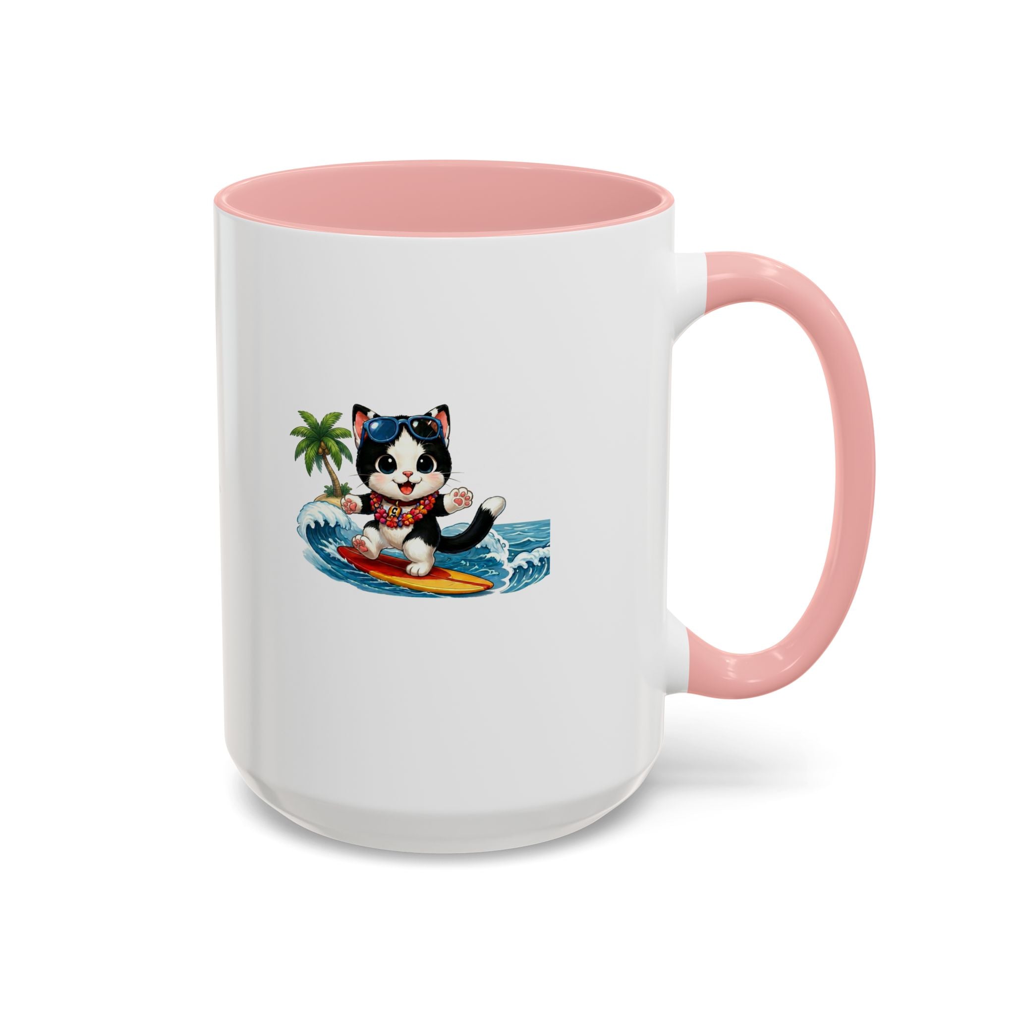 Surfing Cat Summer Coffee Mug | Cute Beach Cat Mug | Cowmeow & Co