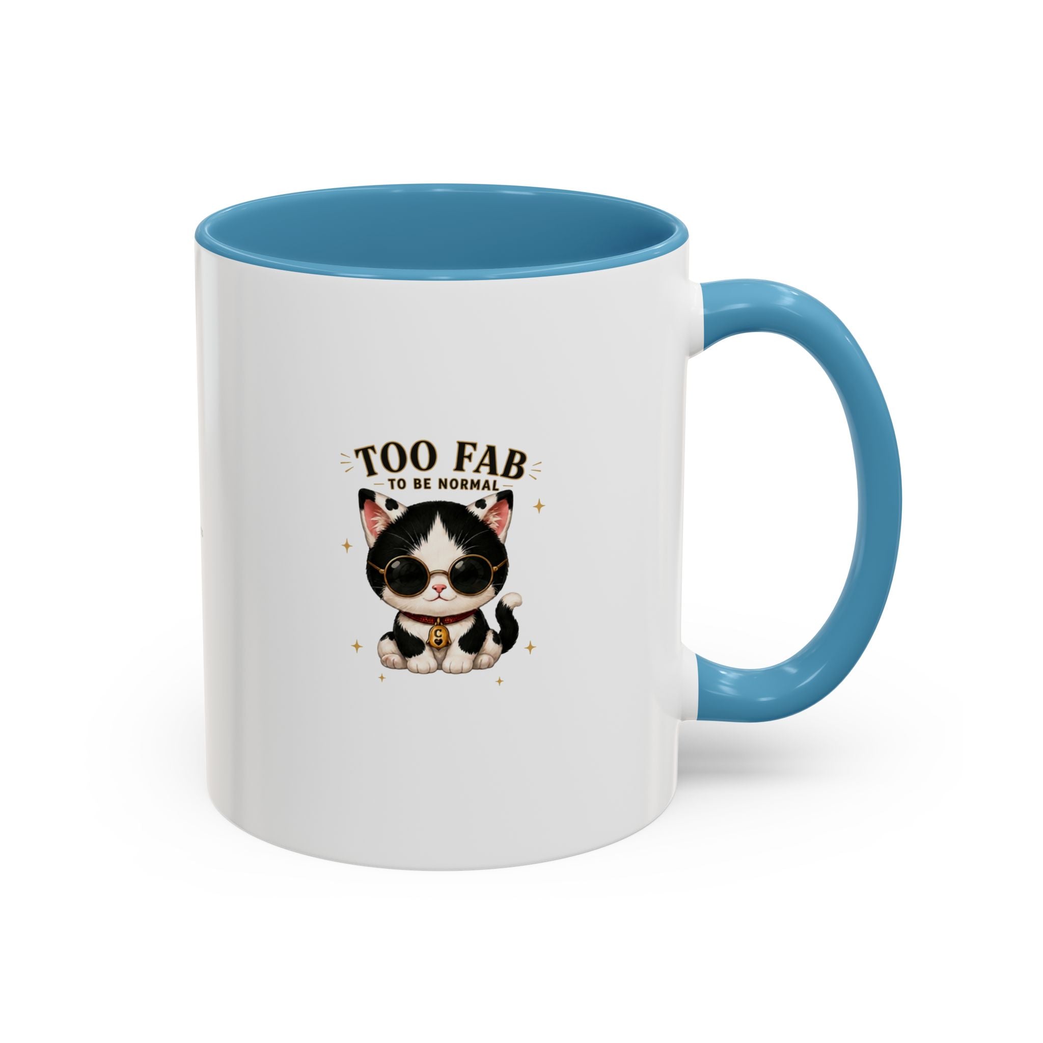 "Too Fab to be Normal Cat Mug | Funny Tuxedo Cat Coffee Mug | Cowmeow & Co"