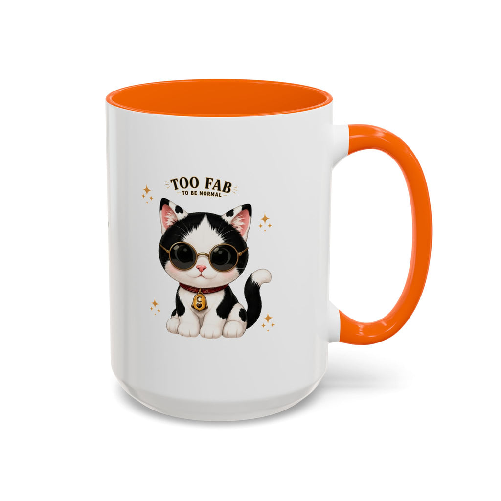 "Too Fab to be Normal Cat Mug | Funny Tuxedo Cat Coffee Mug | Cowmeow & Co"