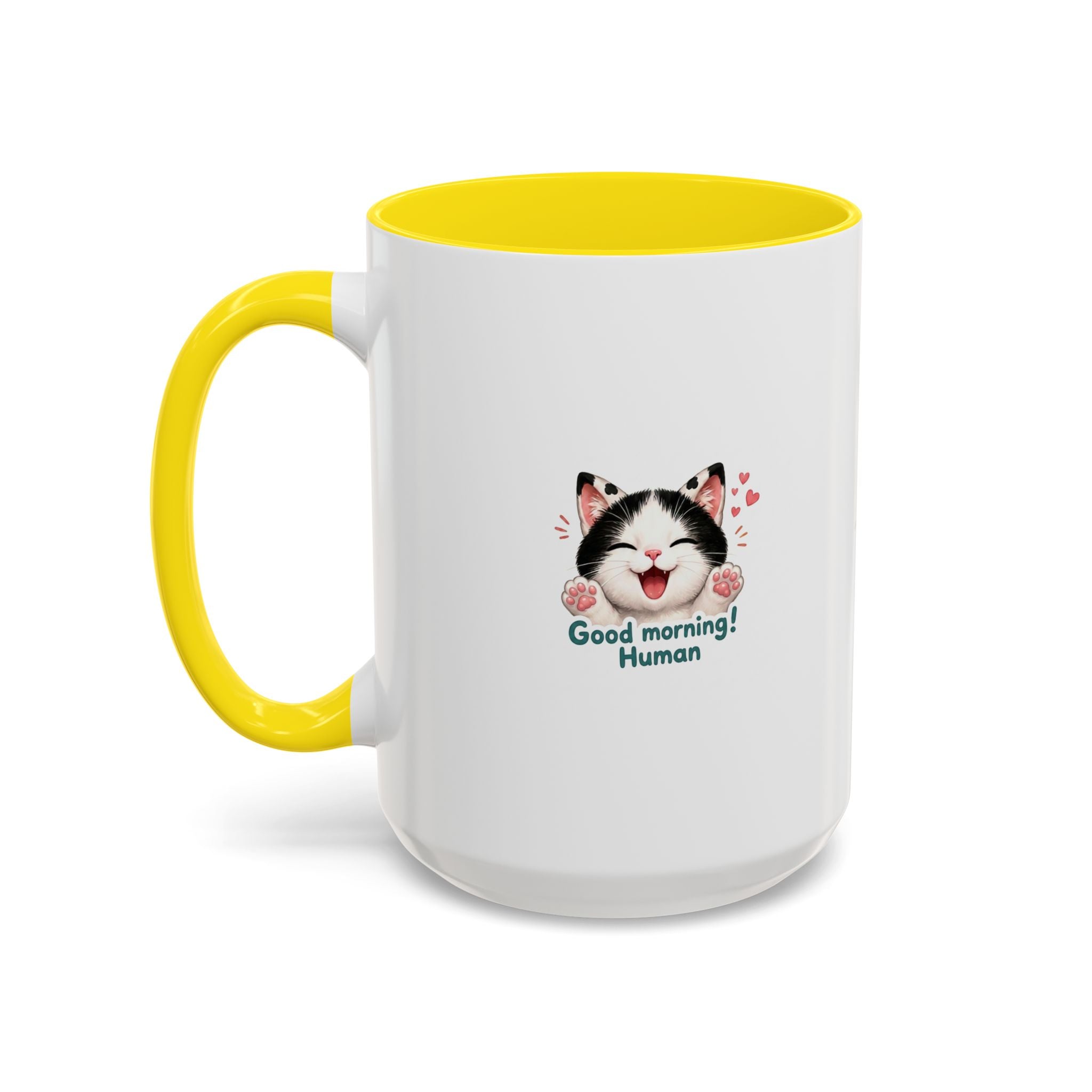 Good Morning, Human! —  Cute Tuxedo Cat Coffee Mug, Cowmeow & Co