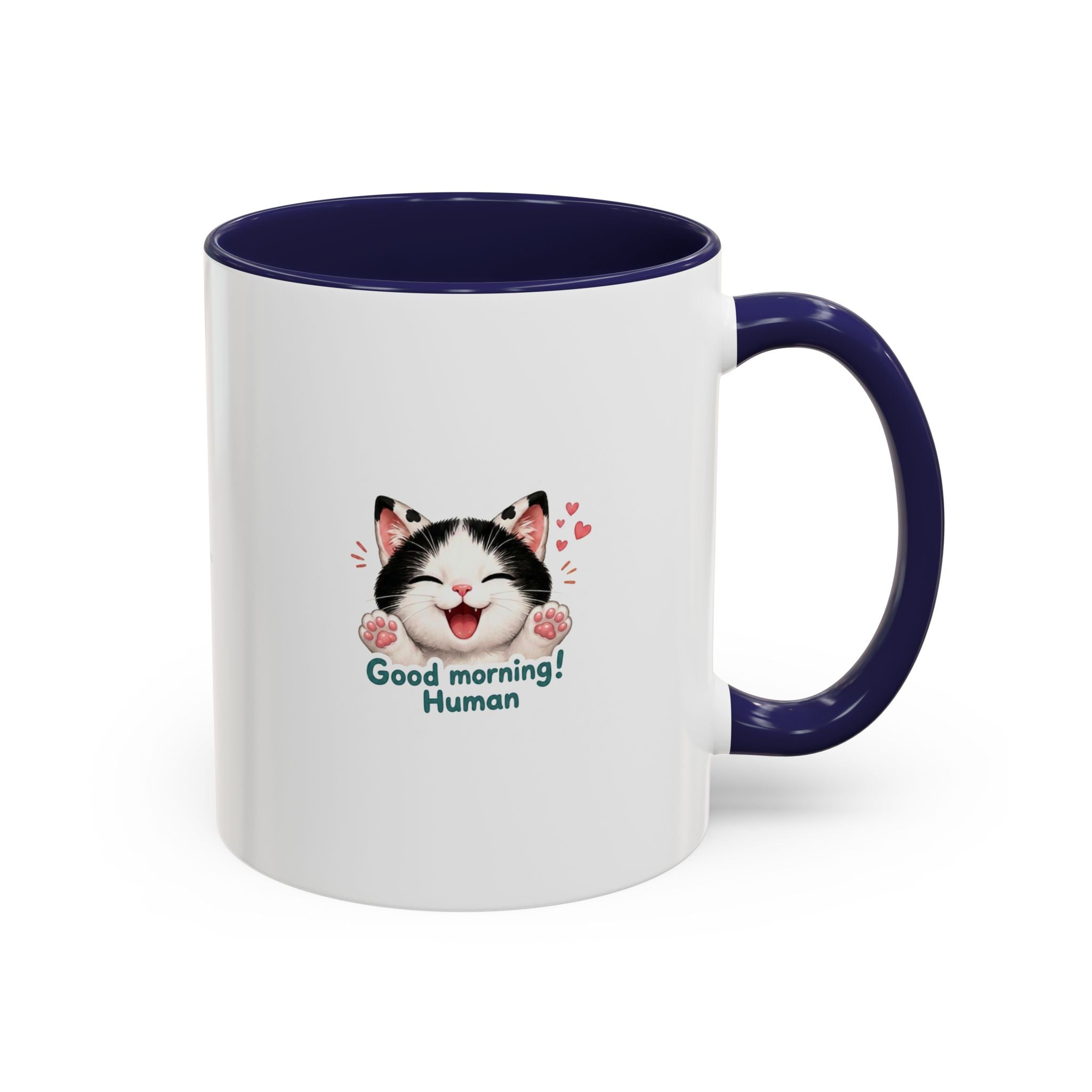 Good Morning, Human! —  Cute Tuxedo Cat Coffee Mug, Cowmeow & Co