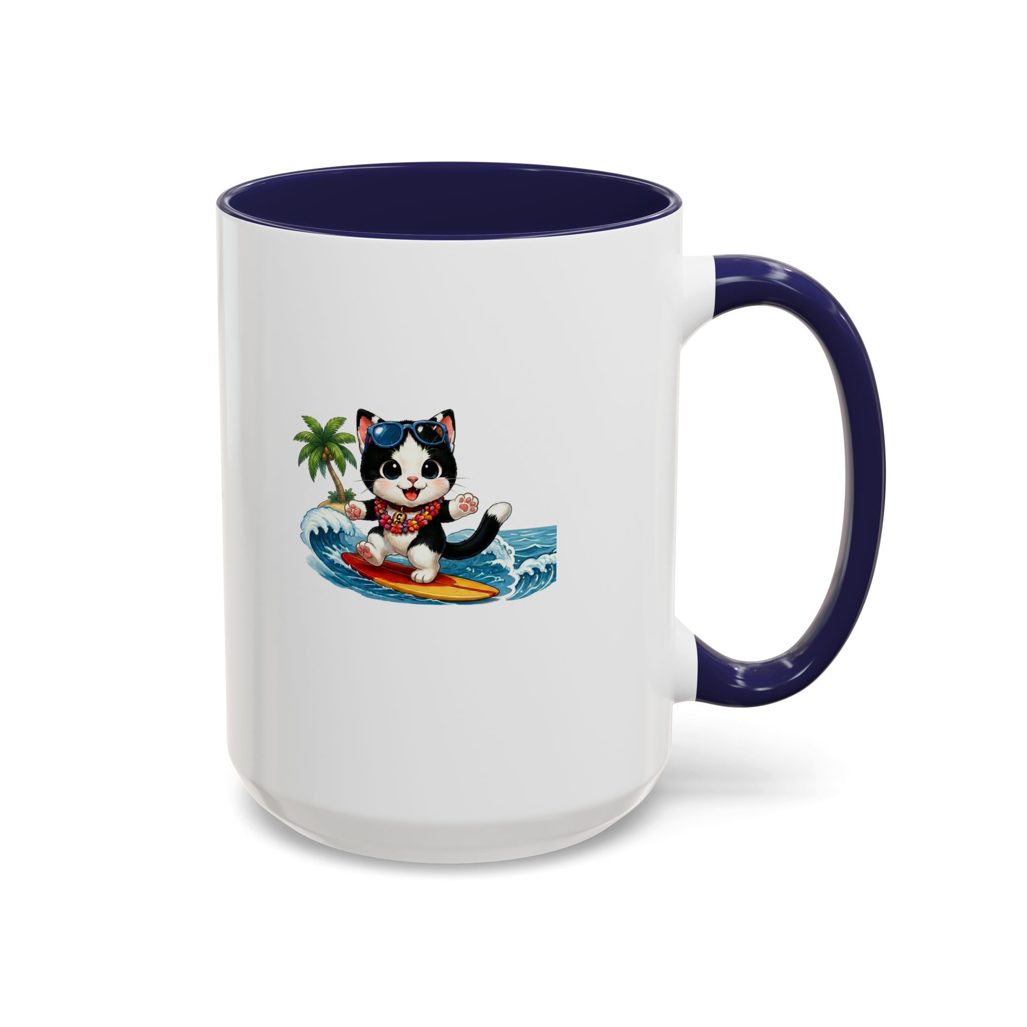 Surfing Cat Summer Coffee Mug | Cute Beach Cat Mug | Cowmeow & Co