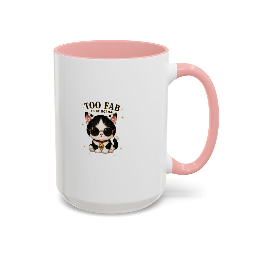 "Too Fab to be Normal Cat Mug | Funny Tuxedo Cat Coffee Mug | Cowmeow & Co"