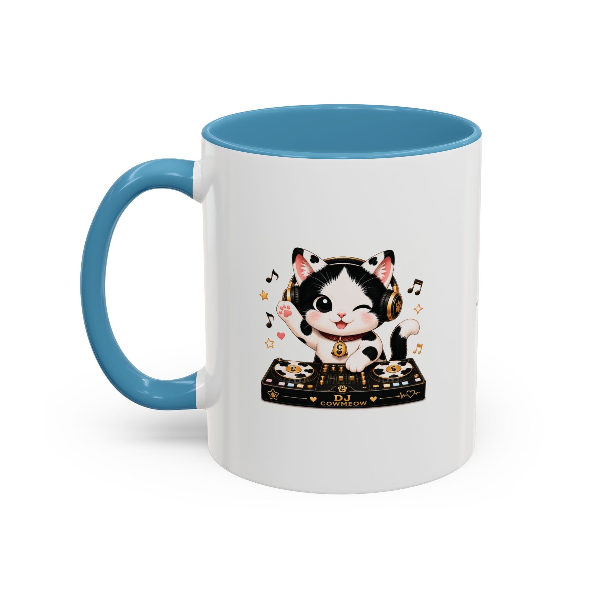 DJ Cat Coffee Mug | Funny Tuxedo Cat Gift | Cowmeow & Co