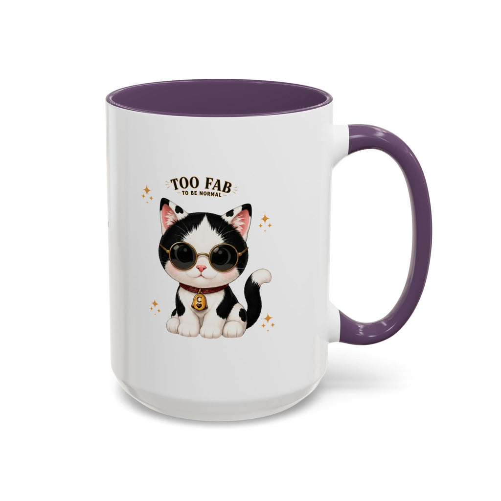 "Too Fab to be Normal Cat Mug | Funny Tuxedo Cat Coffee Mug | Cowmeow & Co"