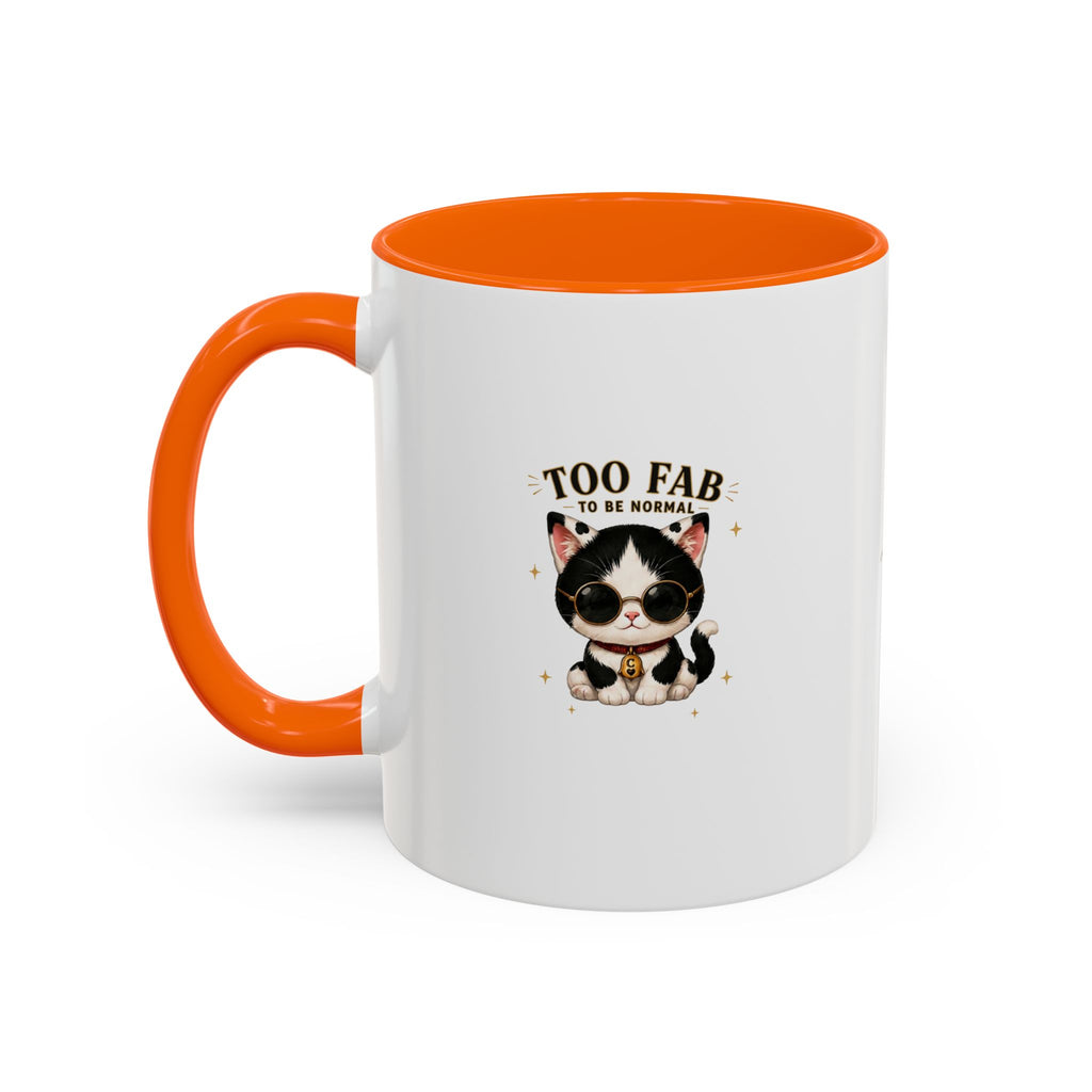 "Too Fab to be Normal Cat Mug | Funny Tuxedo Cat Coffee Mug | Cowmeow & Co"