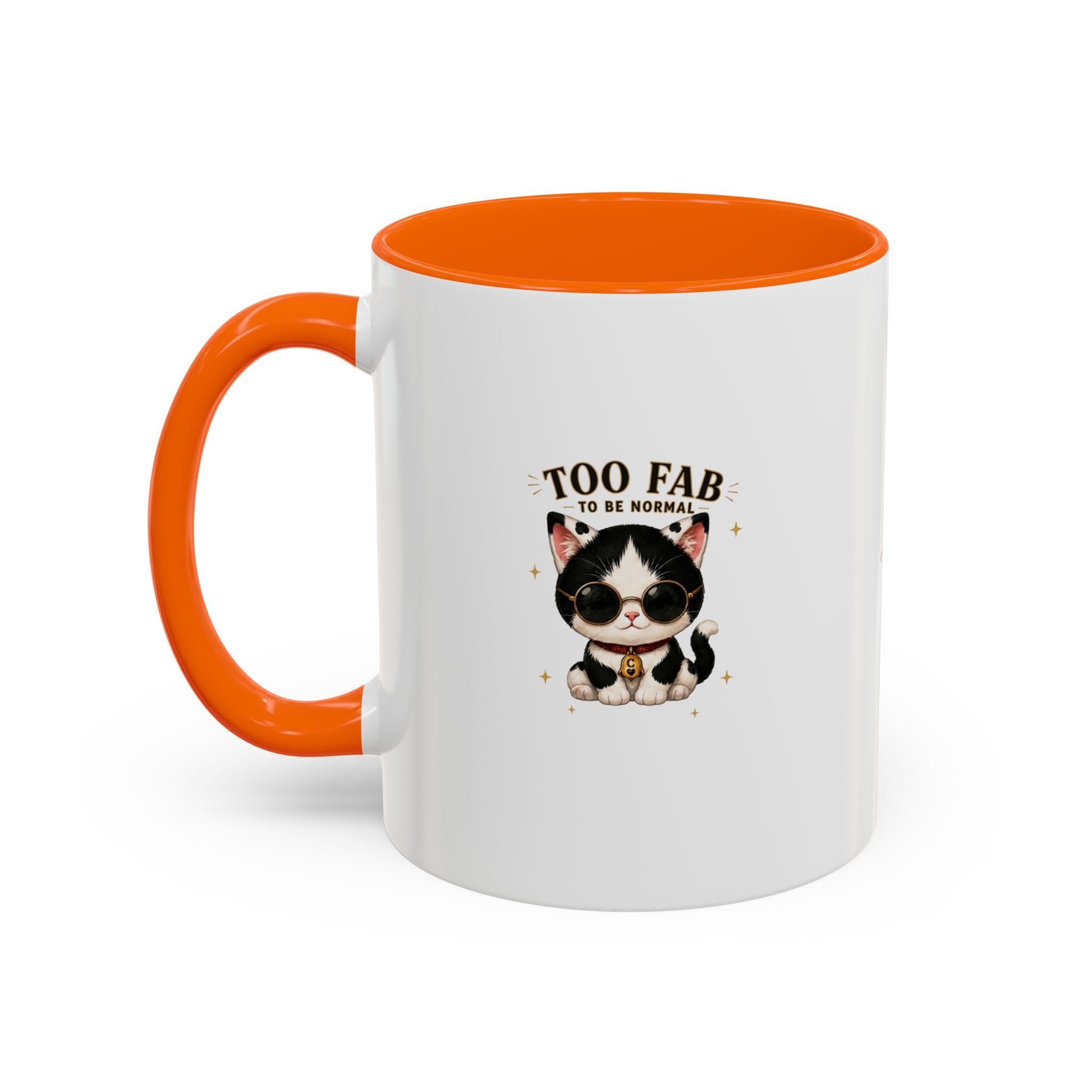"Too Fab to be Normal Cat Mug | Funny Tuxedo Cat Coffee Mug | Cowmeow & Co"