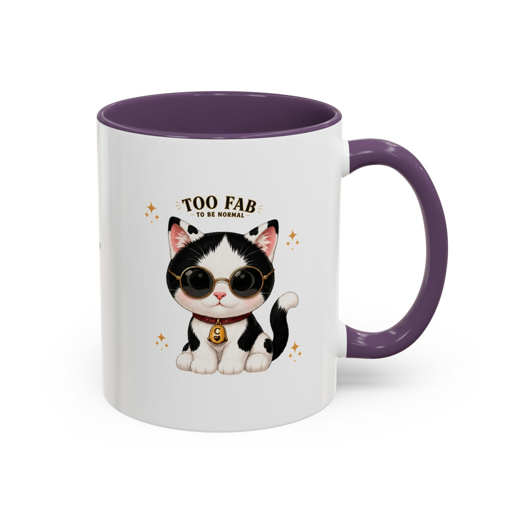"Too Fab to be Normal Cat Mug | Funny Tuxedo Cat Coffee Mug | Cowmeow & Co"