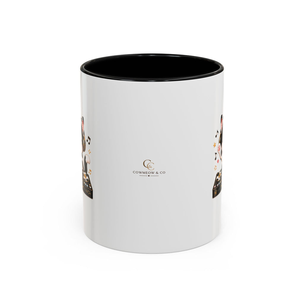 DJ Cat Coffee Mug | Funny Tuxedo Cat Gift | Cowmeow & Co
