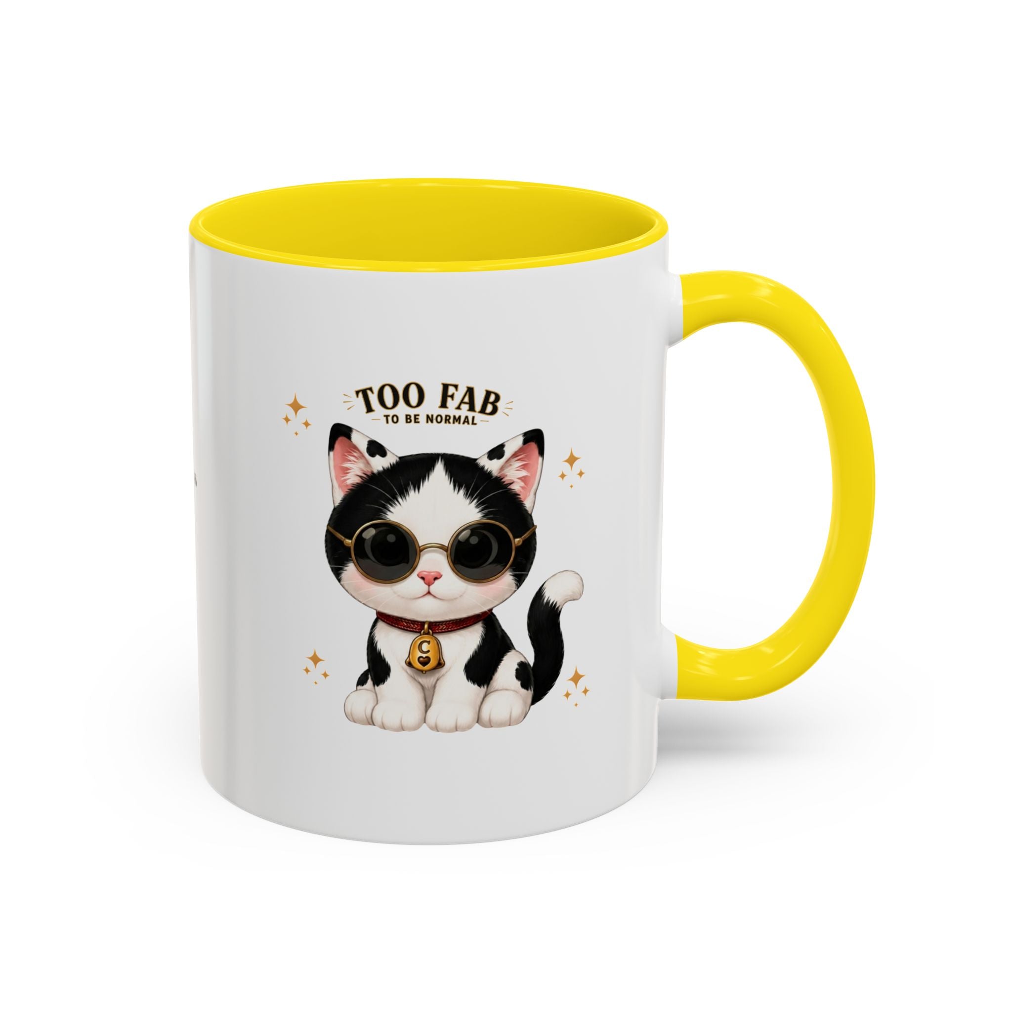 "Too Fab to be Normal Cat Mug | Funny Tuxedo Cat Coffee Mug | Cowmeow & Co"