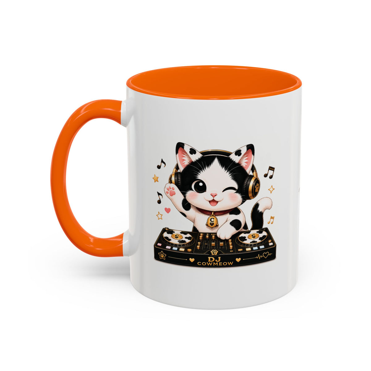 DJ Cat Coffee Mug | Funny Tuxedo Cat Gift | Cowmeow & Co