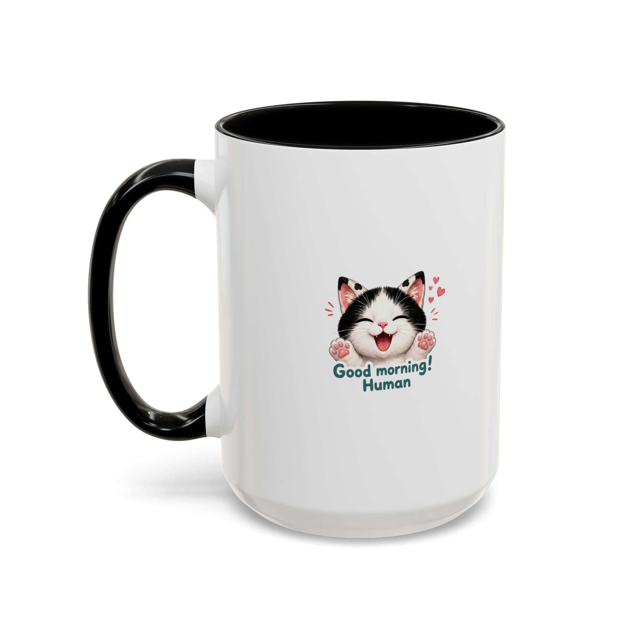 Good Morning, Human! —  Cute Tuxedo Cat Coffee Mug, Cowmeow & Co