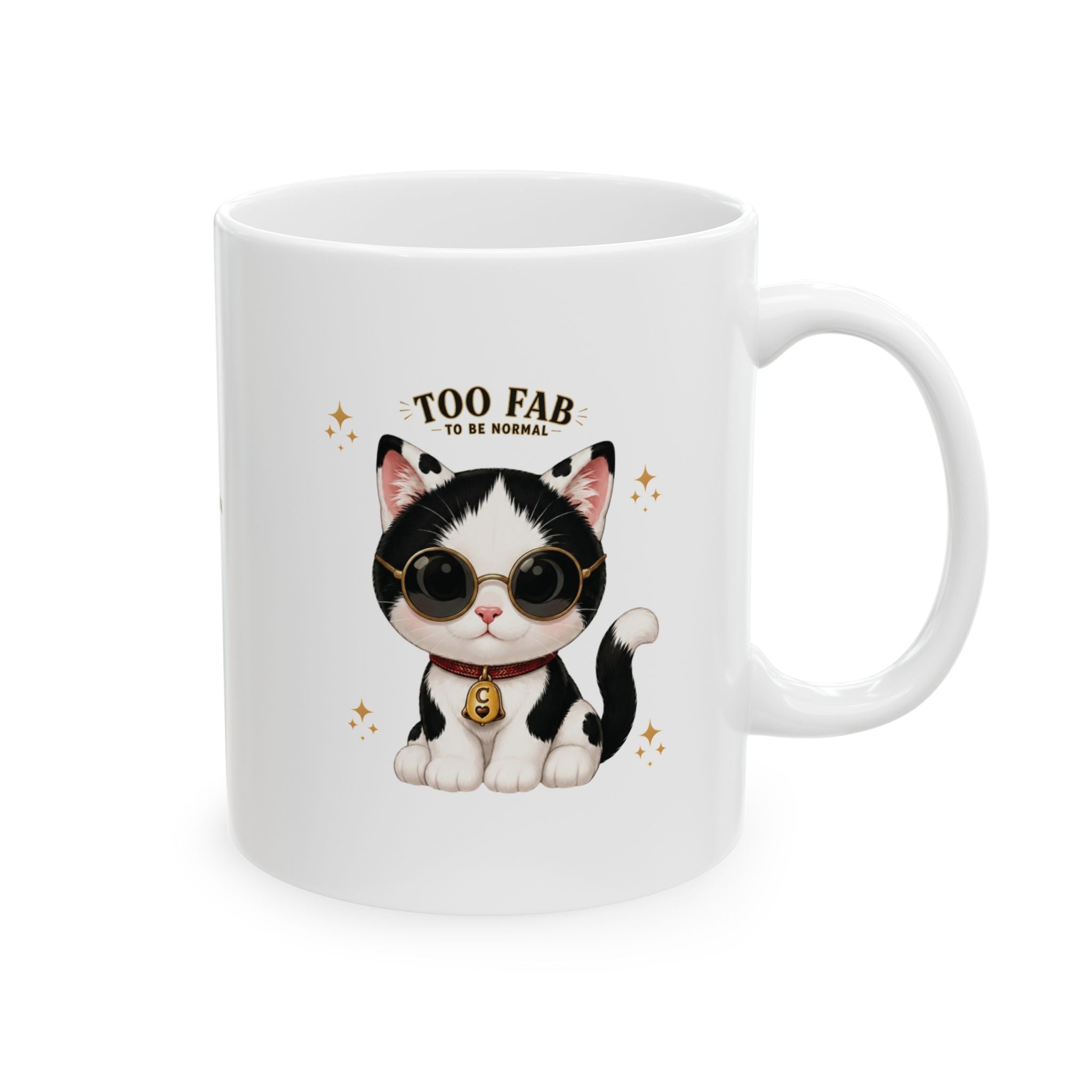 Too Fab Cat Mug |  Cute Tuxedo Cat Coffee Mug | Cowmeow & Co"