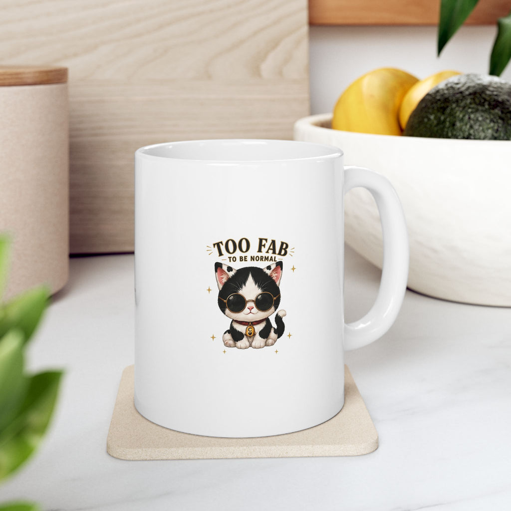 Too Fab Cat Mug |  Cute Tuxedo Cat Coffee Mug | Cowmeow & Co"