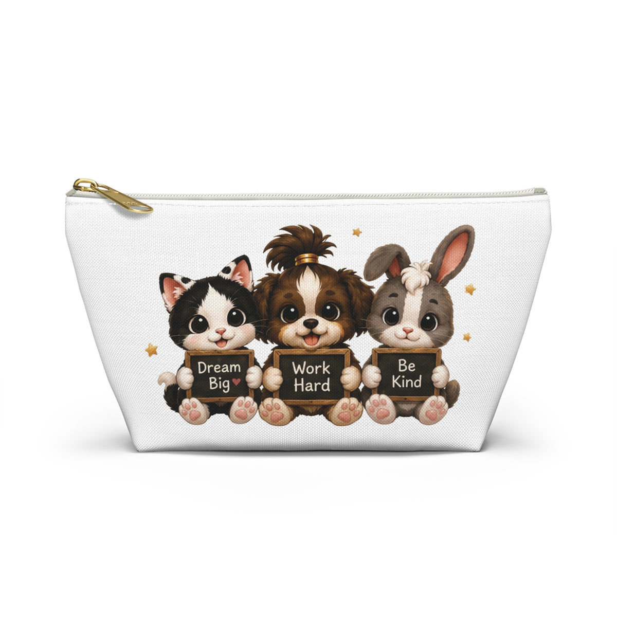 Cowmeow & Co Trio Pouch — Dream Big, Work Hard, Be Kind