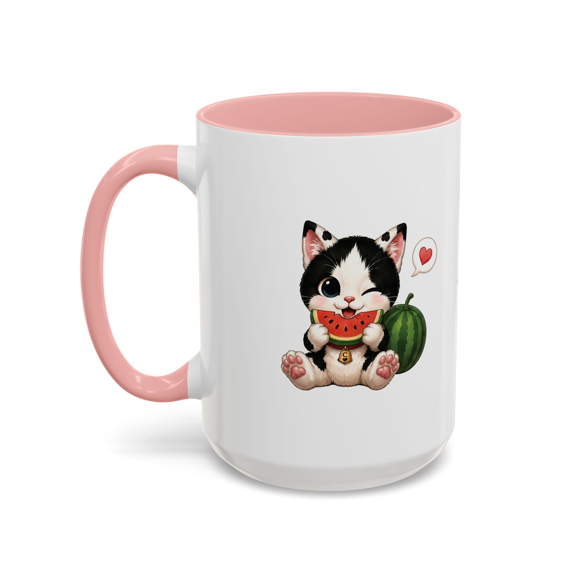 Watermelon Cat Mug | Cute Tuxedo Cat Coffee Mug | Cowmeow
