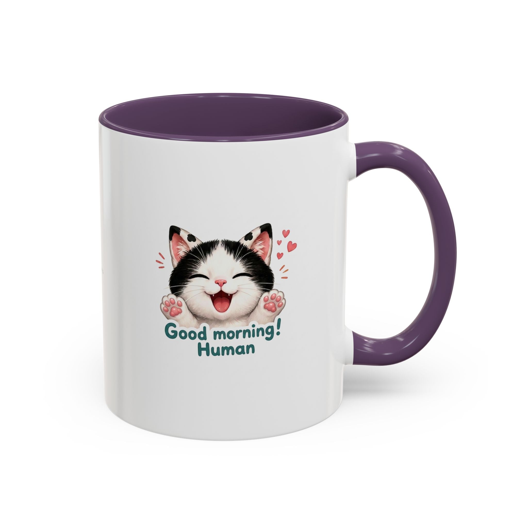 Good Morning, Human! —  Cute Tuxedo Cat Coffee Mug, Cowmeow & Co