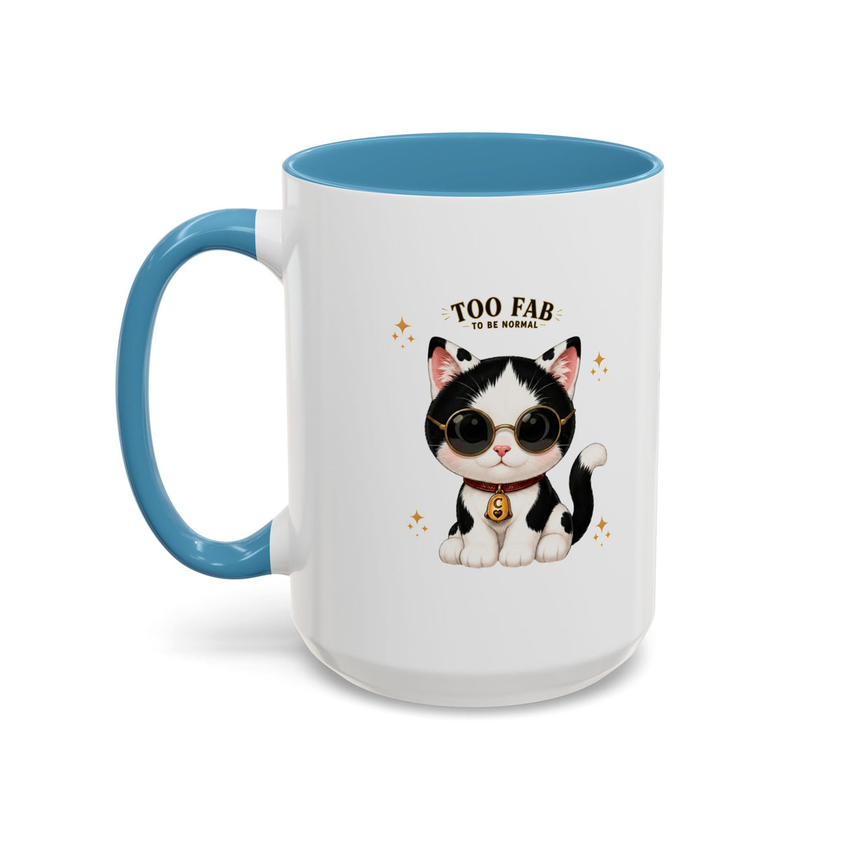 "Too Fab to be Normal Cat Mug | Funny Tuxedo Cat Coffee Mug | Cowmeow & Co"