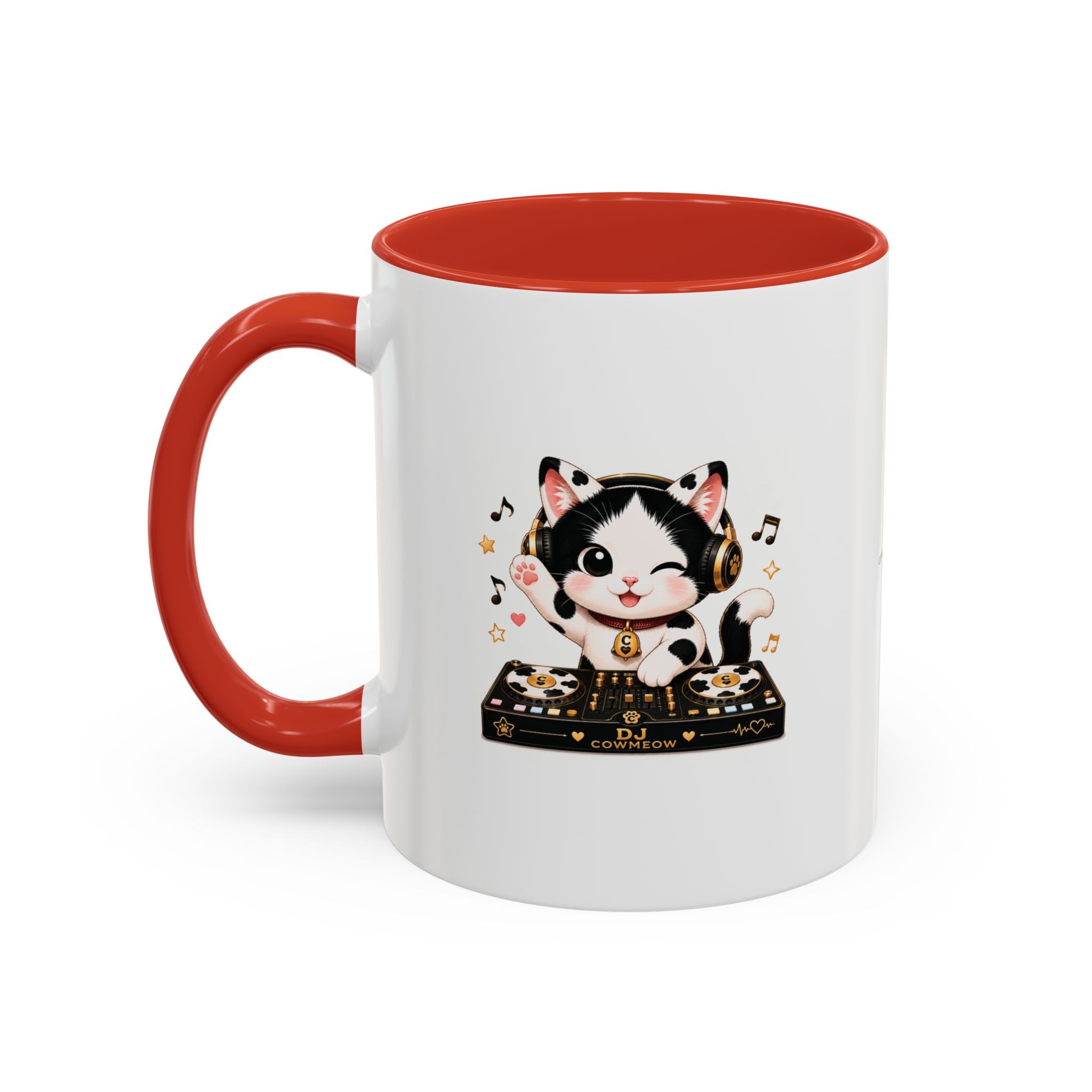 DJ Cat Coffee Mug | Funny Tuxedo Cat Gift | Cowmeow & Co