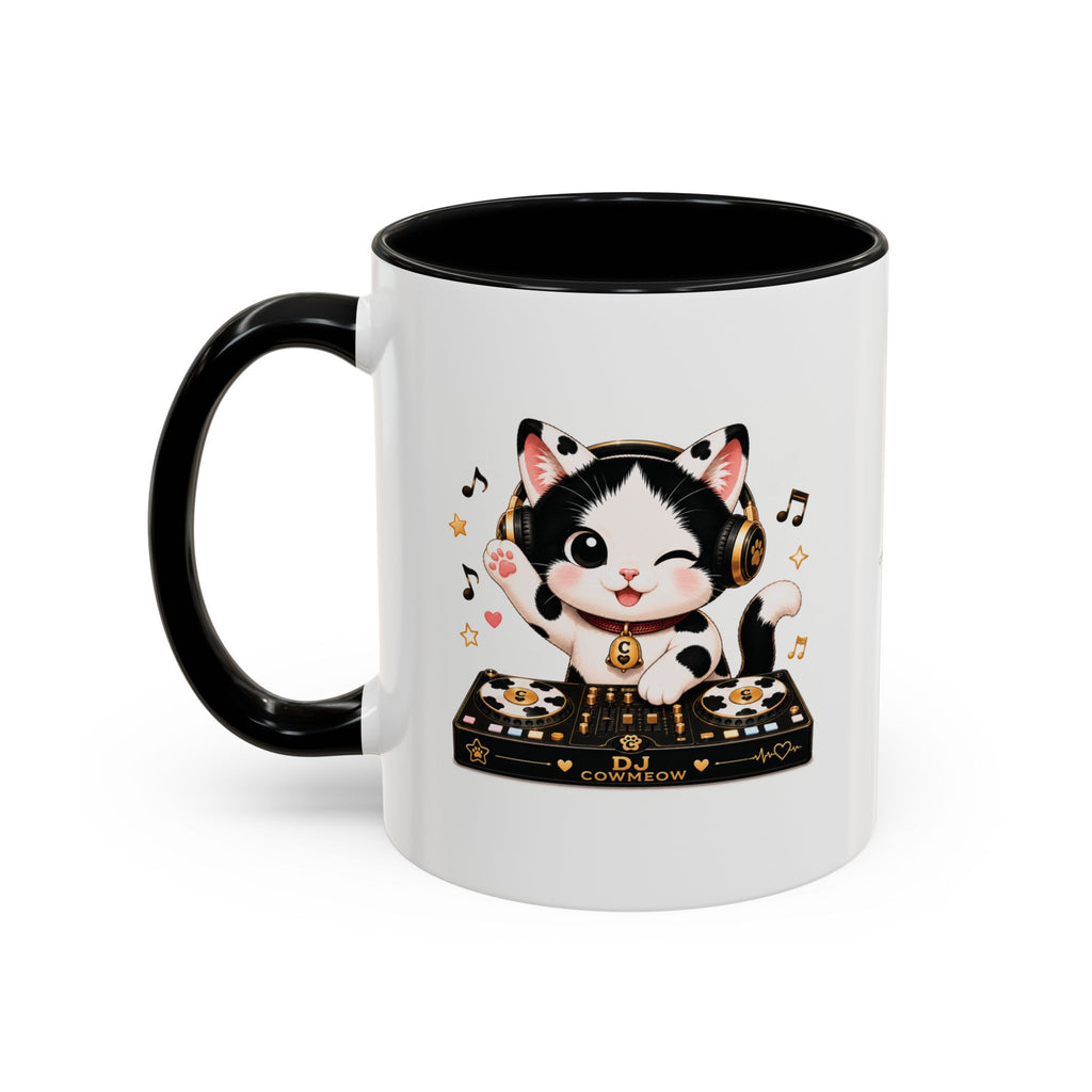DJ Cat Coffee Mug | Funny Tuxedo Cat Gift | Cowmeow & Co