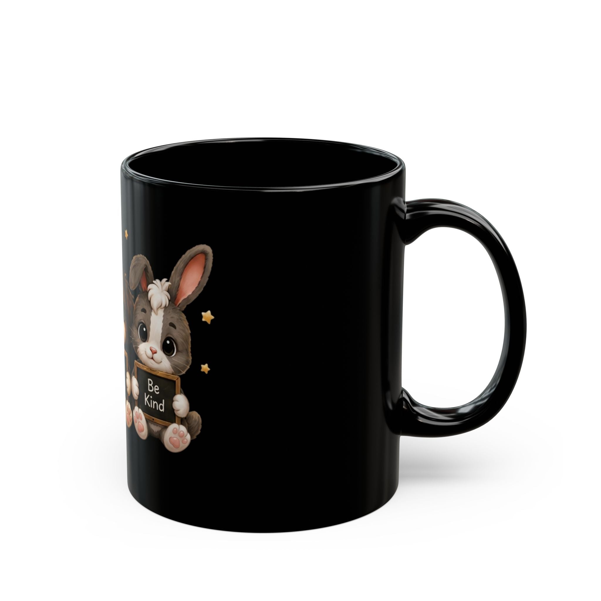 Dream Big Trio Mug — Cowmeow, Money & Richie — "Dream Big, Work Hard, Be Kind" Black Coffee Cup (11oz/15oz)
