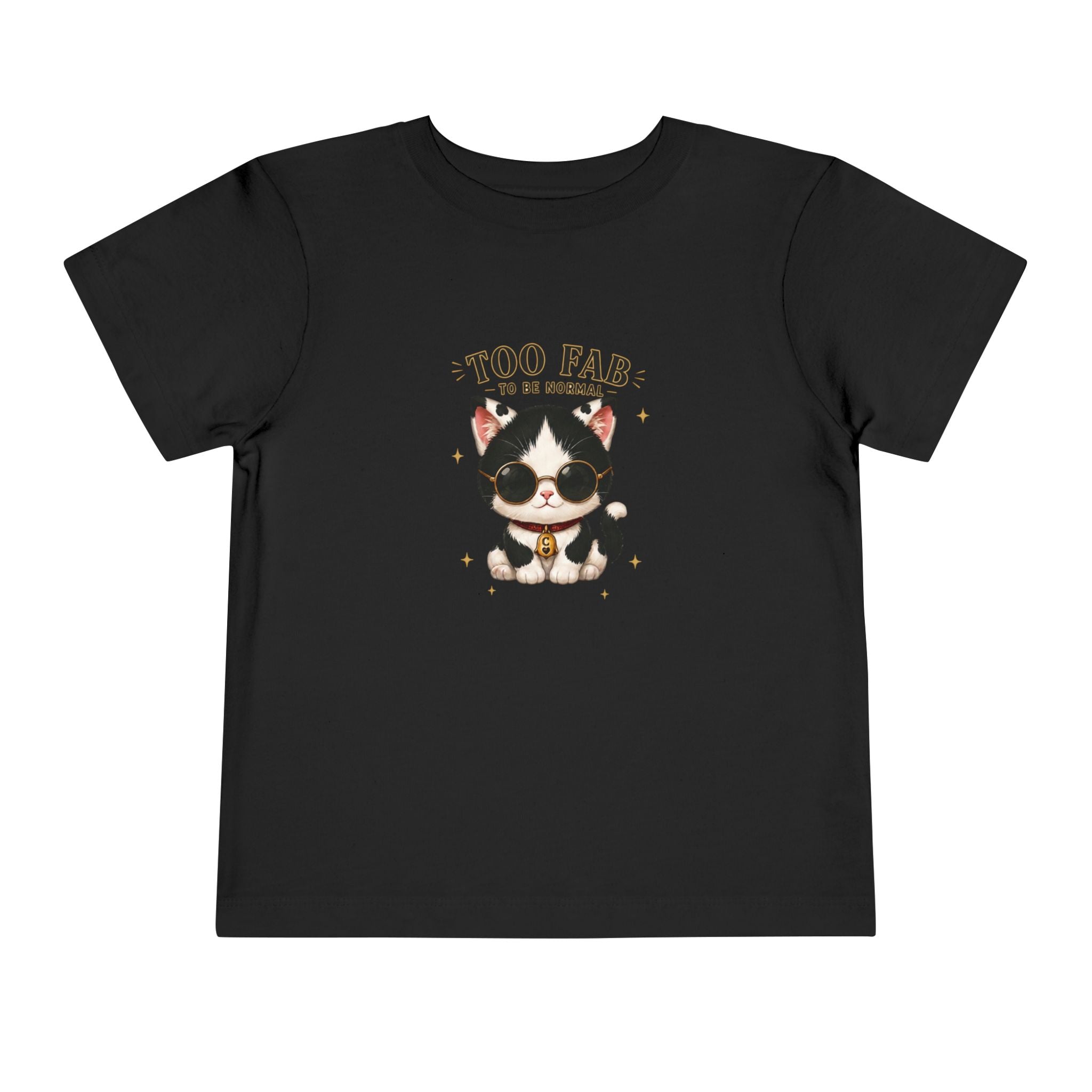 Too Fab to Be Normal Toddler T-Shirt | Cute Tuxedo Cat Tee| Cowmeow & Co