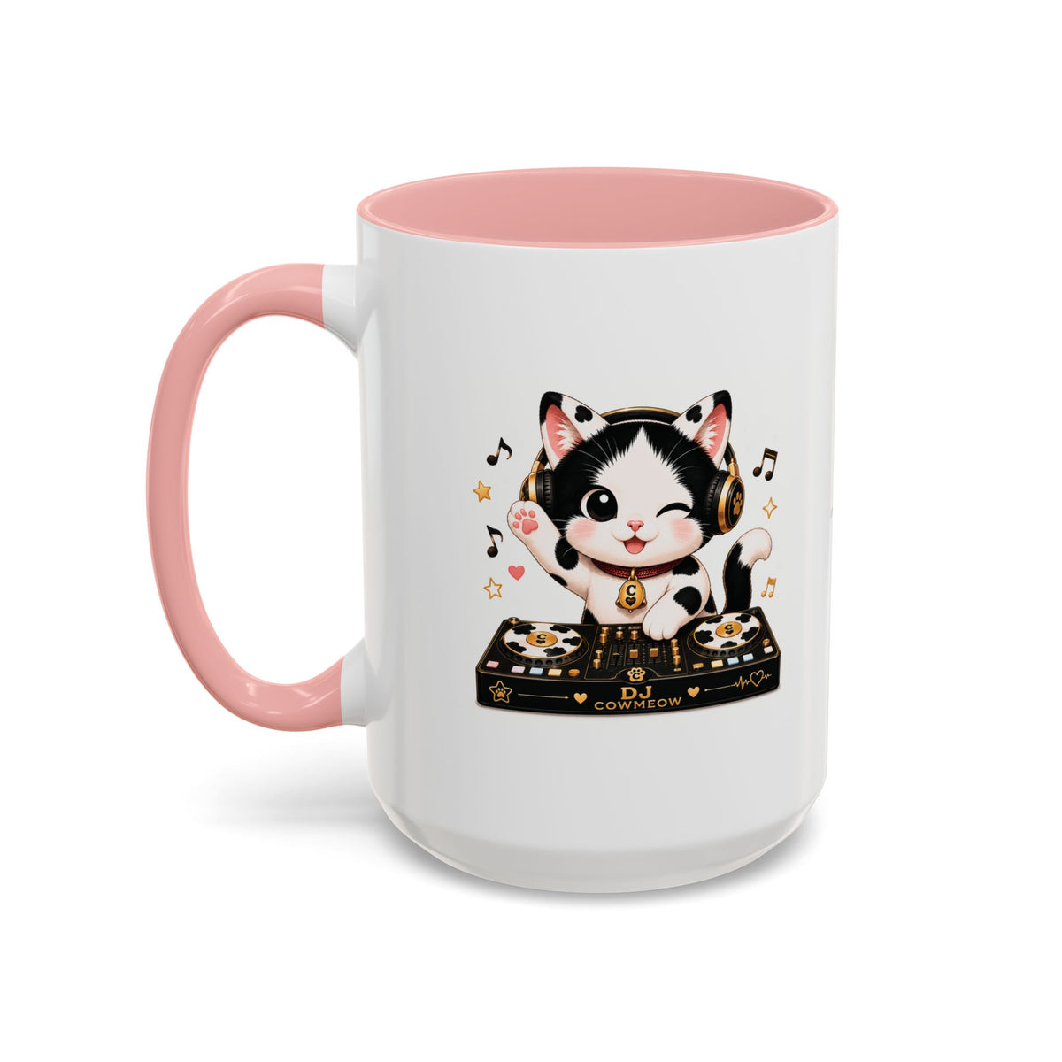 DJ Cat Coffee Mug | Funny Tuxedo Cat Gift | Cowmeow & Co