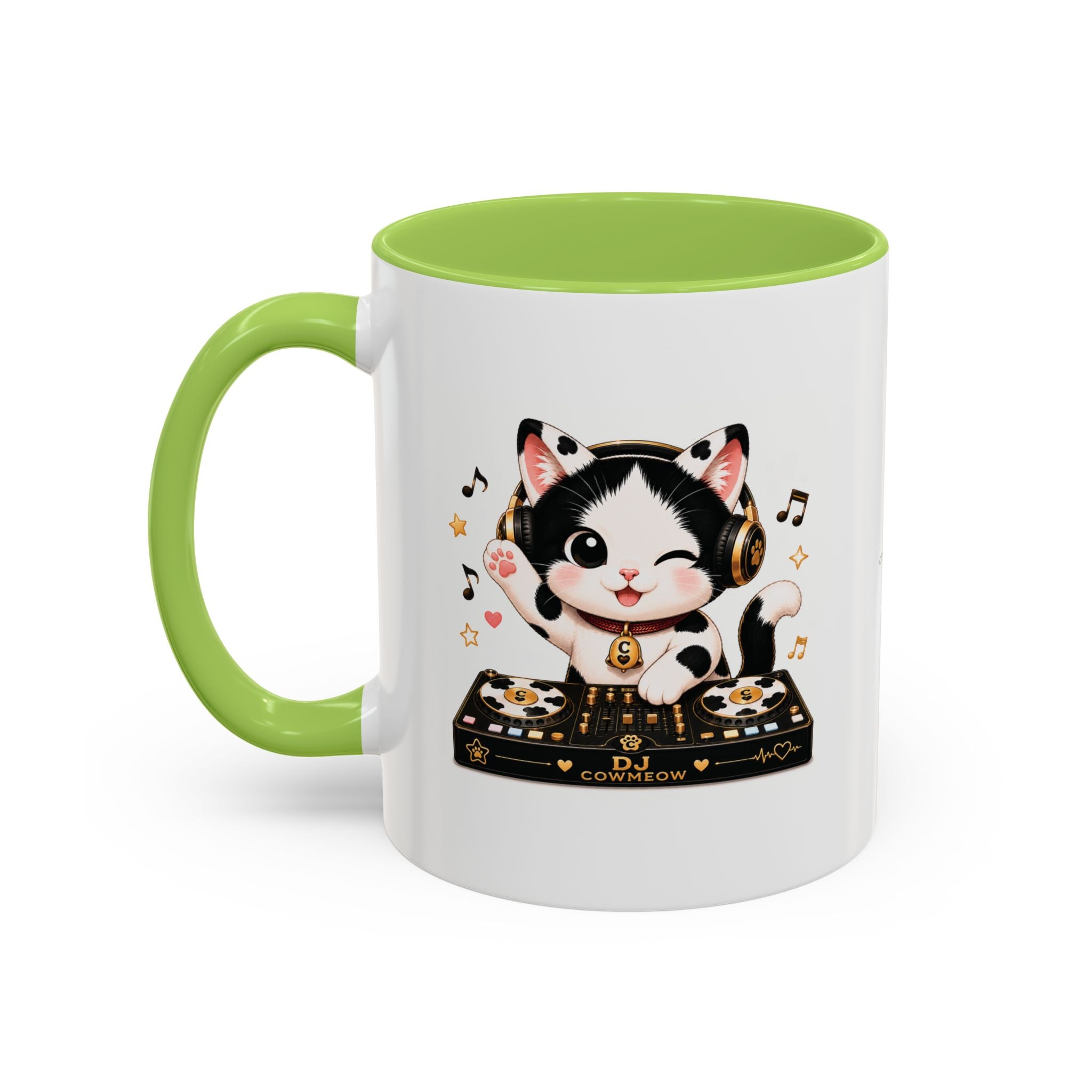 DJ Cat Coffee Mug | Funny Tuxedo Cat Gift | Cowmeow & Co
